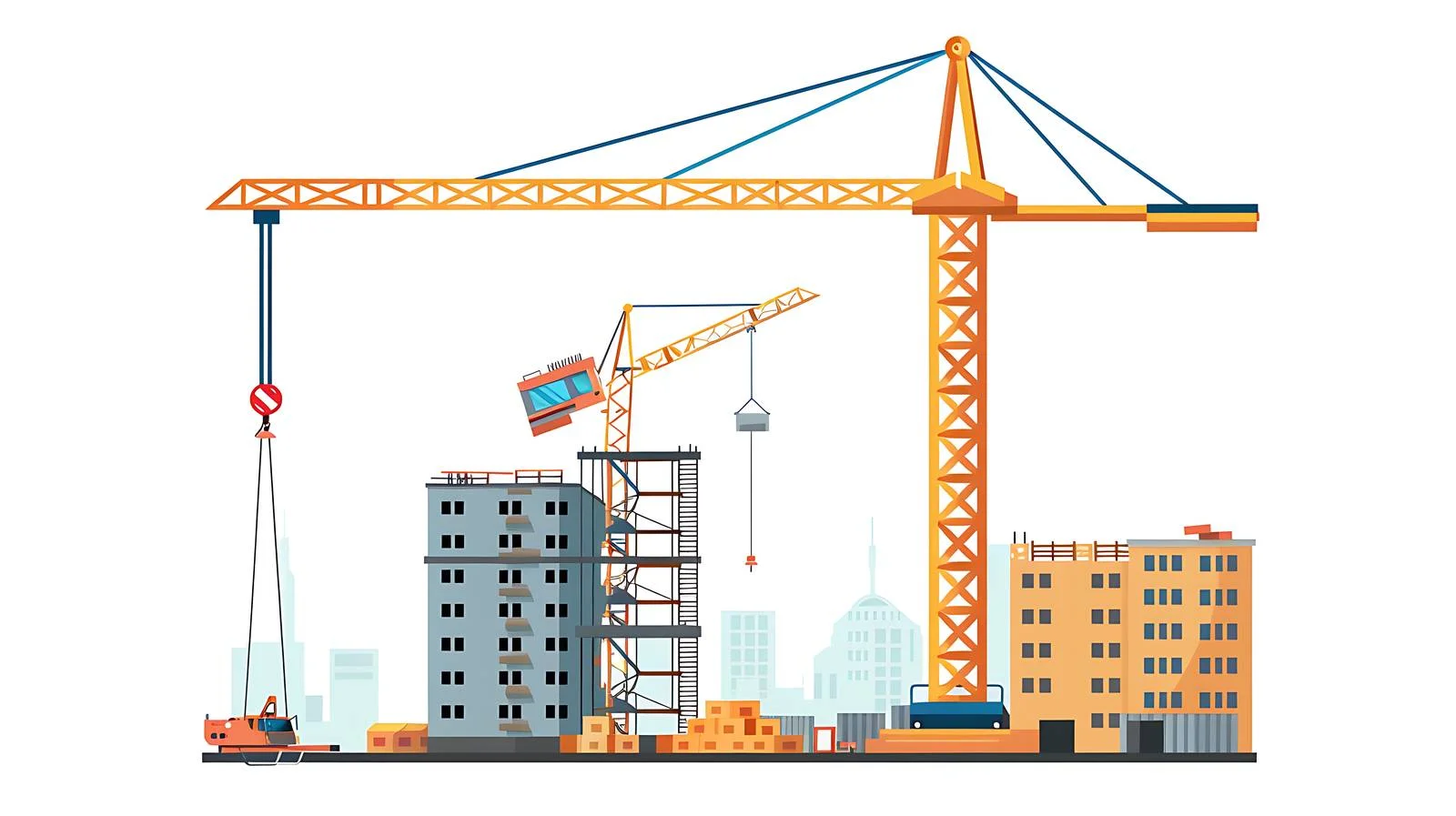 Crane overlooking high-rise construction site — free download from Dotvec