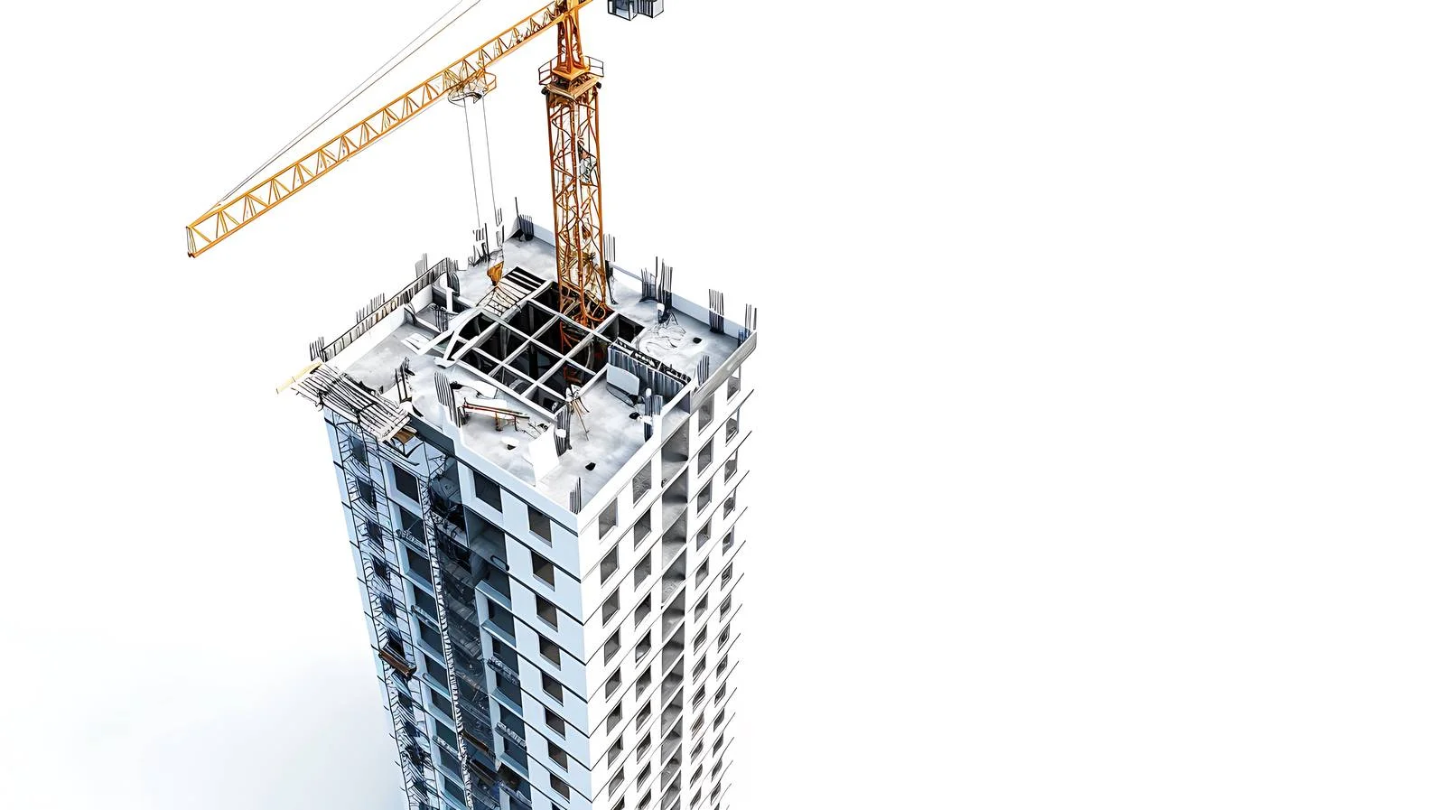 Tower Crane on Rising Skyscraper Site — free download from Dotvec