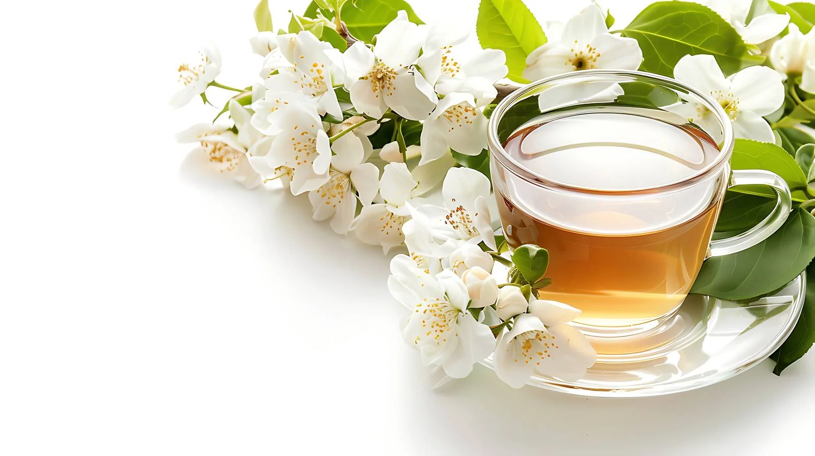Exquisite Jasmine Tea and Fresh Blossoms — free download from Dotvec