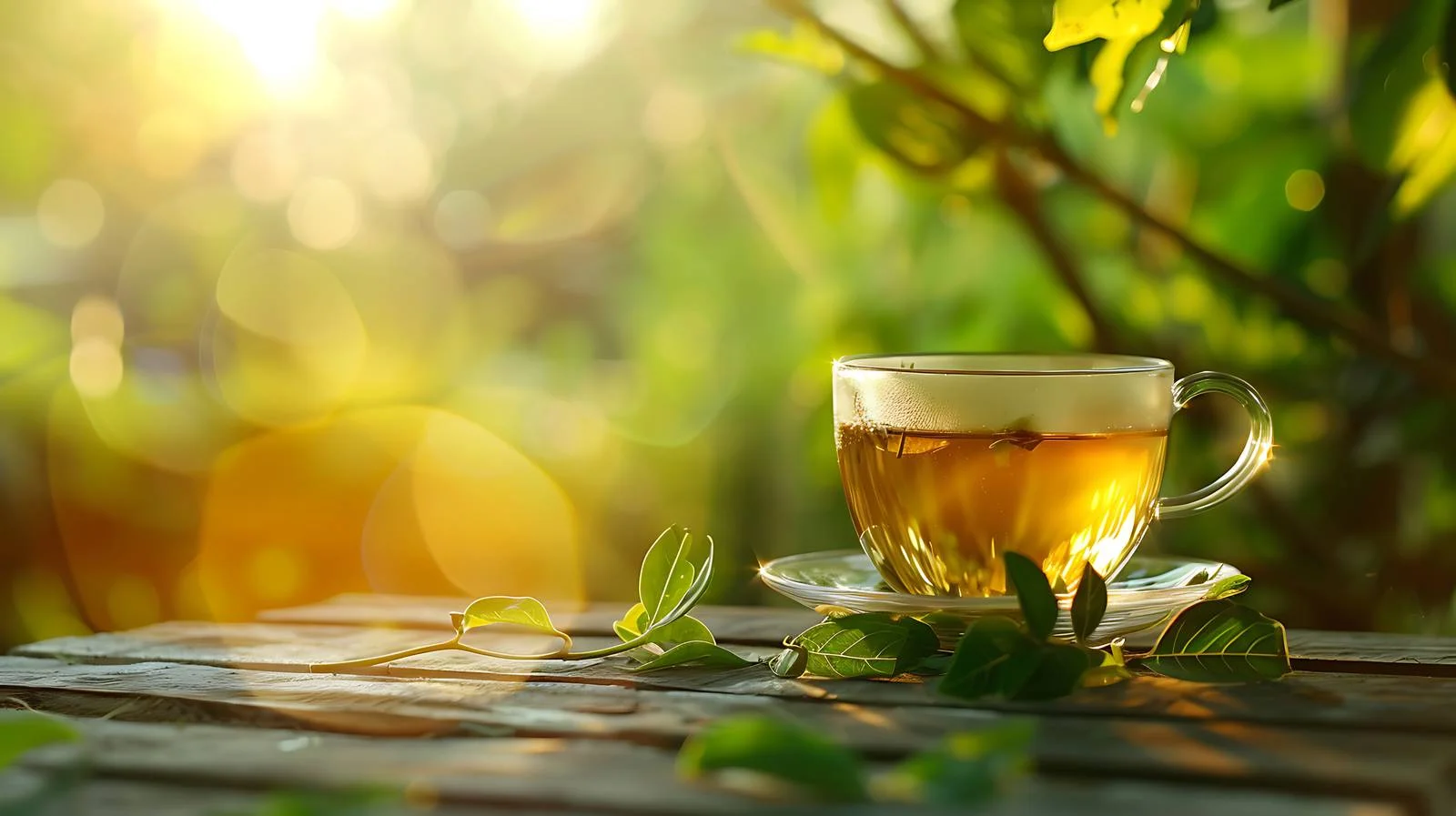 Soothing Tea Cup Amid Lush Greenery — free download from Dotvec