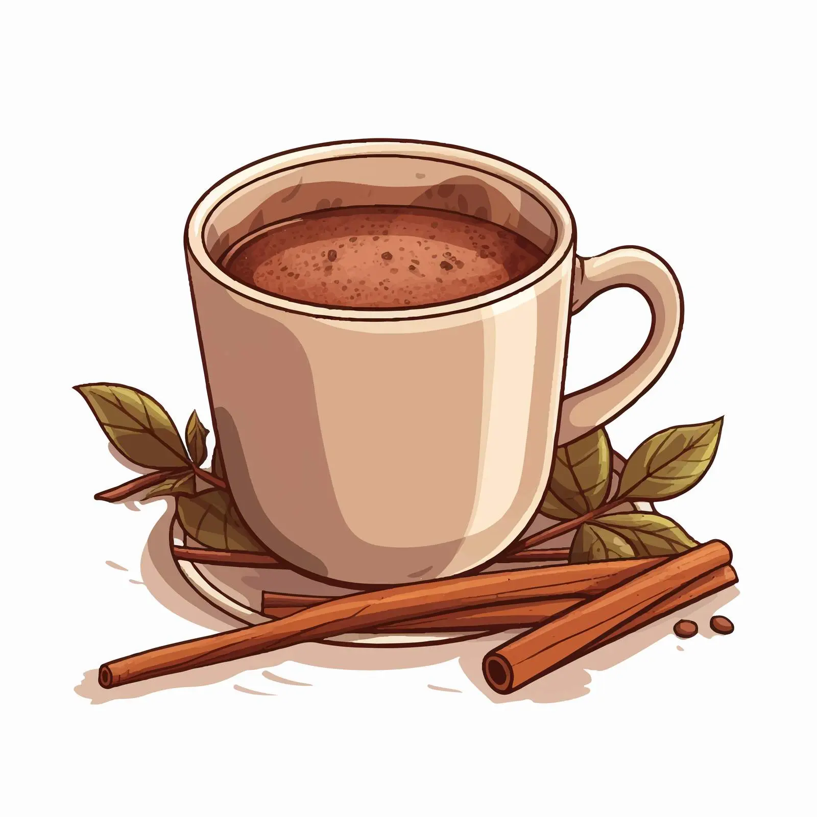 Cup of Hot Chocolate with Cinnamon Sticks — free download from Dotvec