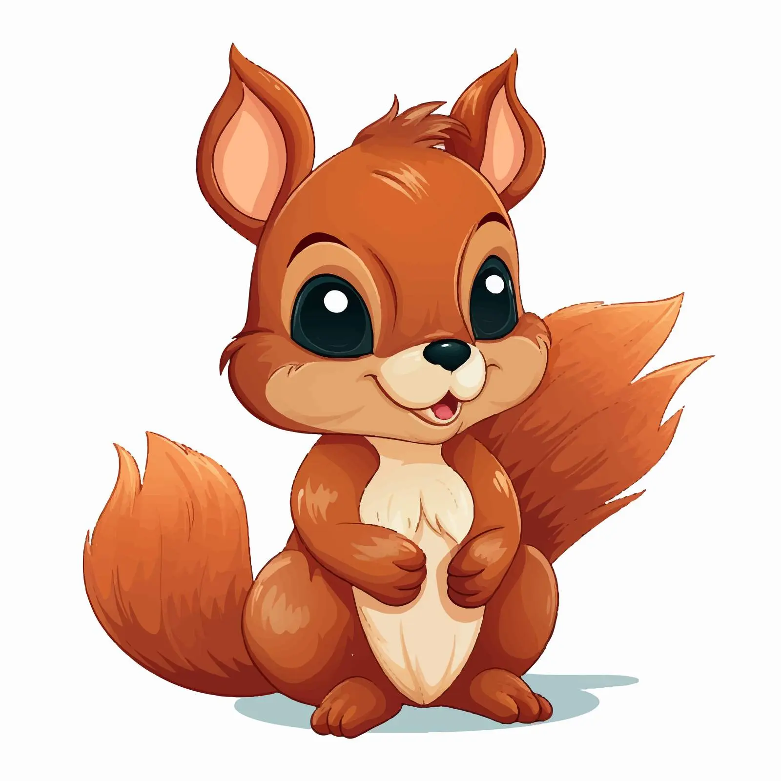Charming Cartoon Squirrel Vector Art Illustration — free download from Dotvec