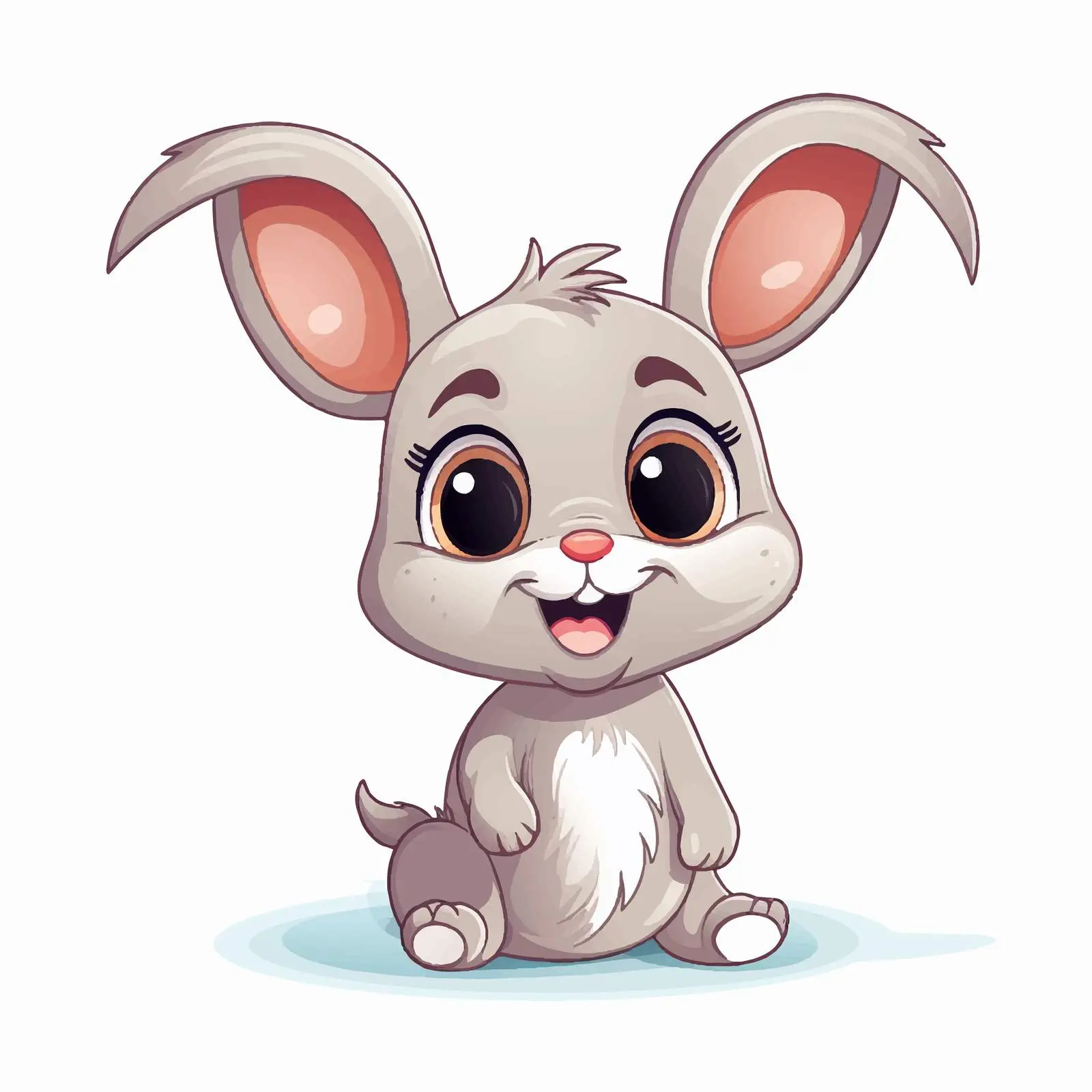 Cheerful Cartoon Rabbit Character with Big Smile — free download from Dotvec