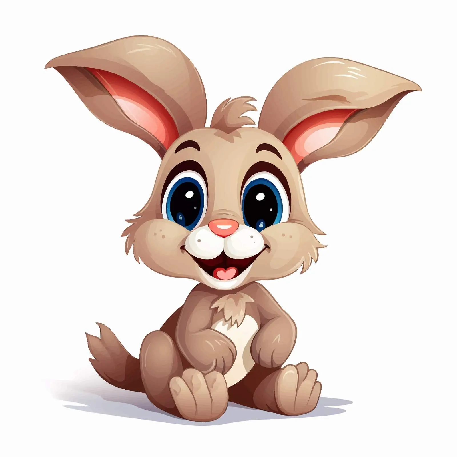 Cheerful Cartoon Rabbit with Big Smile — free download from Dotvec