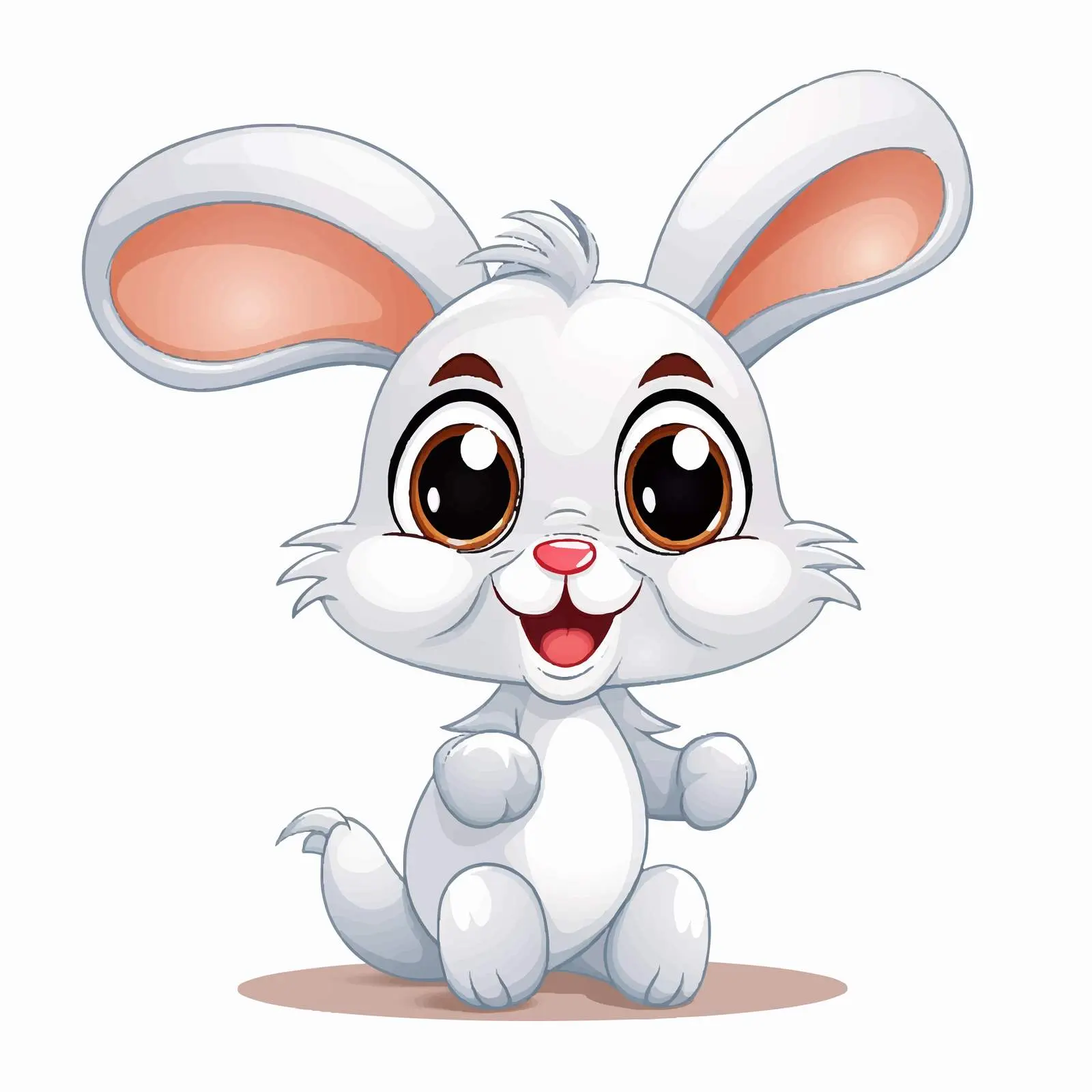 Cheerful Cartoon Rabbit Character with Big Smile — free download from Dotvec