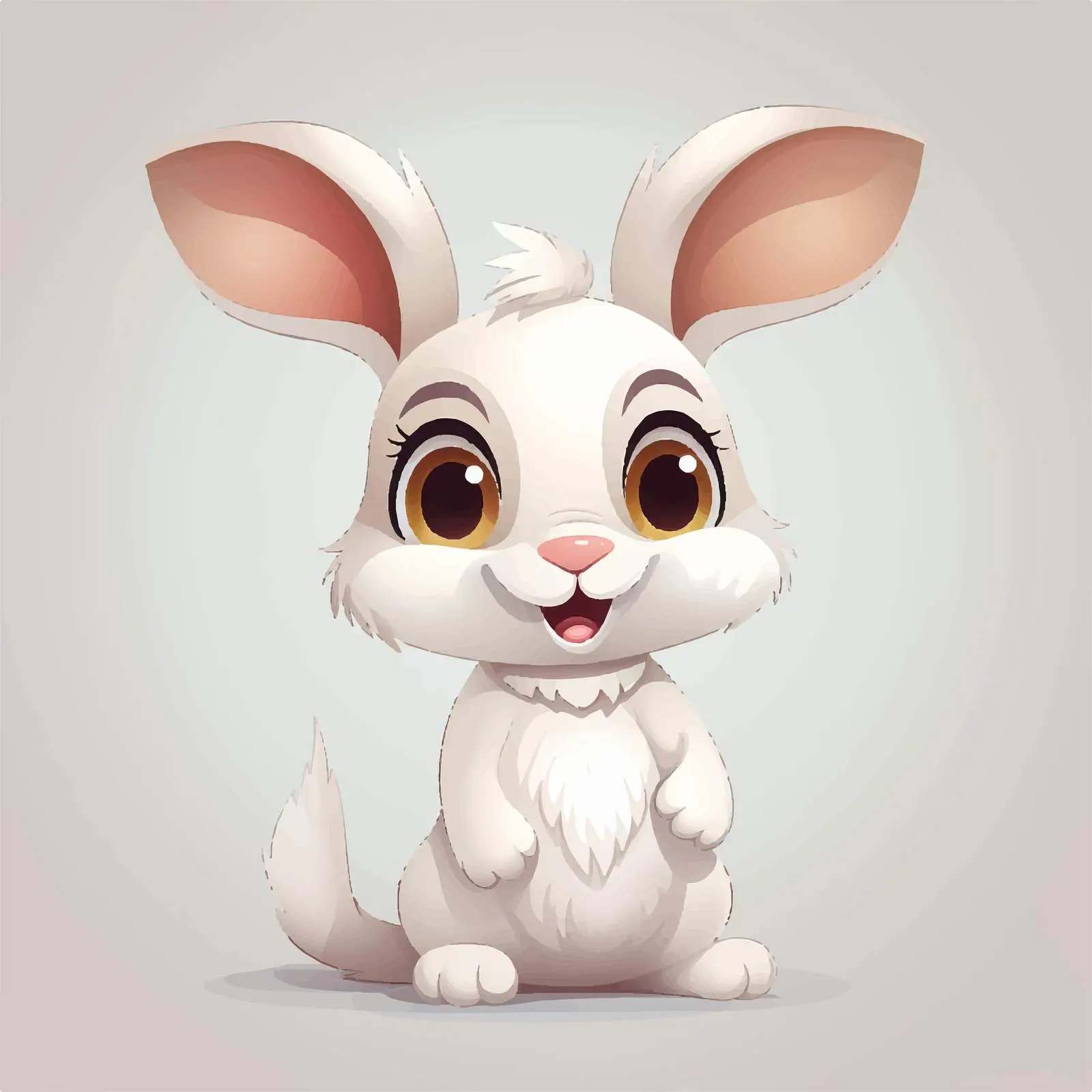 Cute Cheerful Rabbit Cartoon Character Illustration — free download from Dotvec