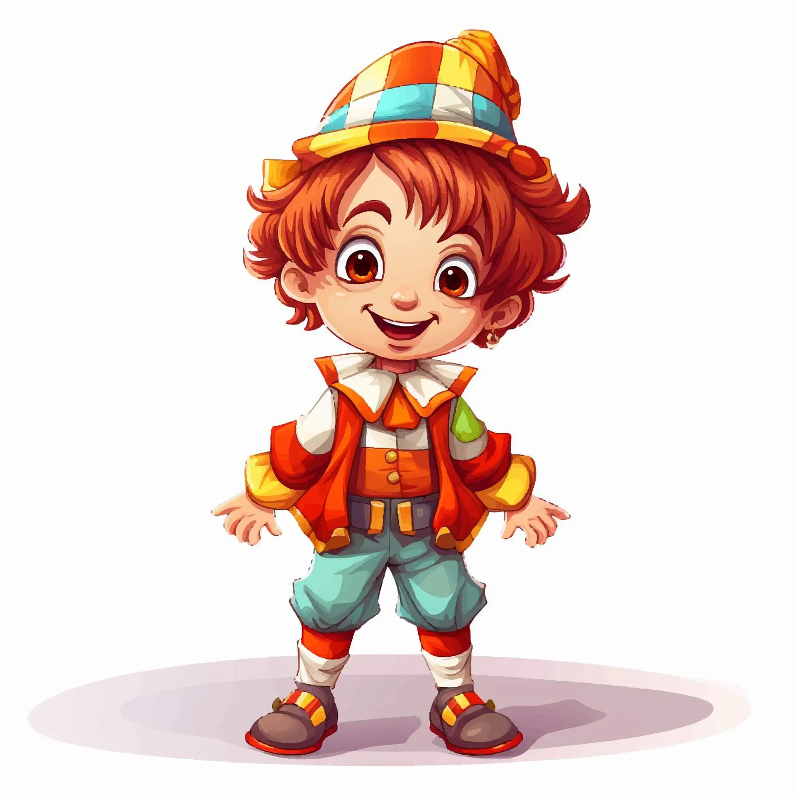 Cute Boy in Colorful Circus Clown Outfit — free download from Dotvec