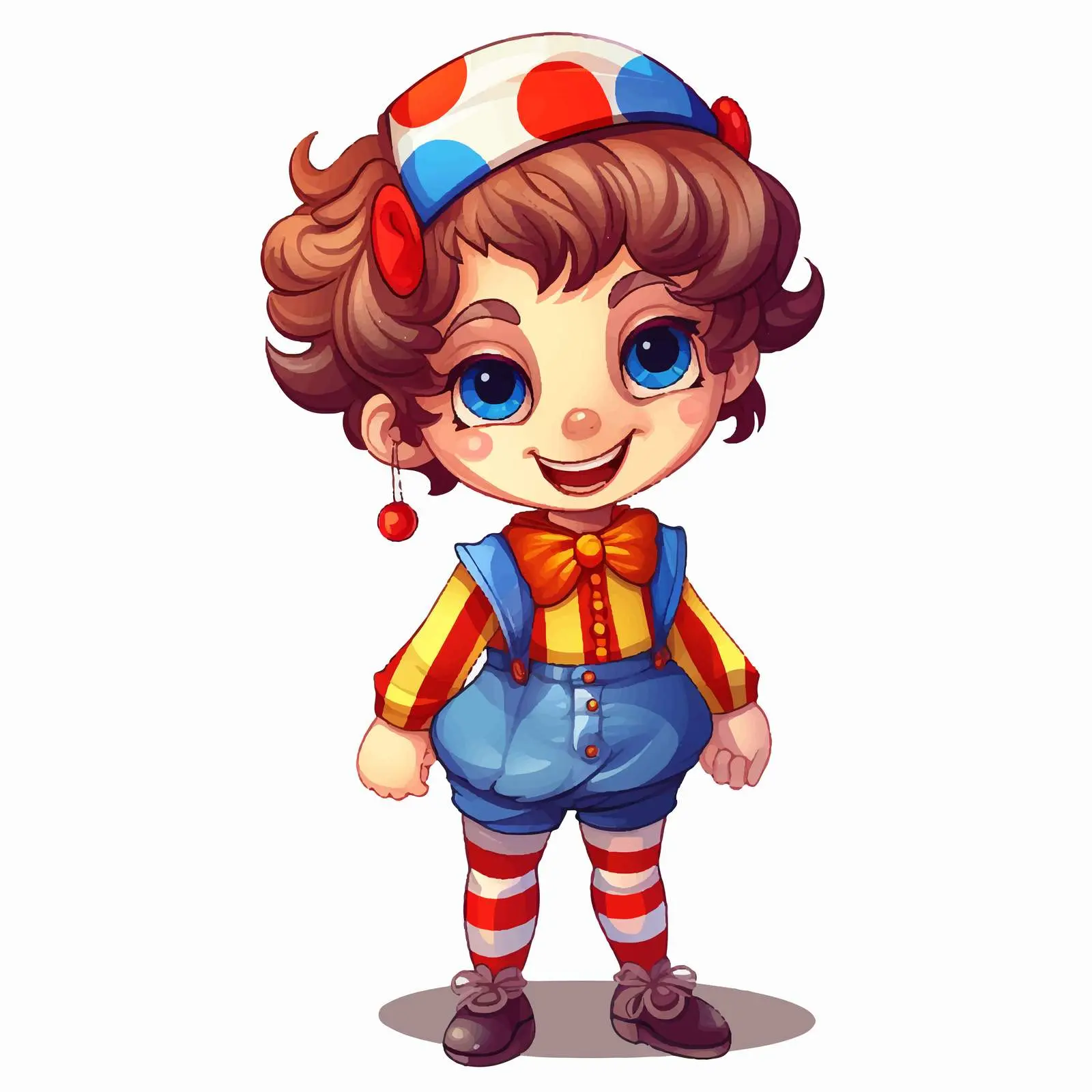 Cute Boy in Colorful Circus Clown Outfit – free performer image from Dotvec