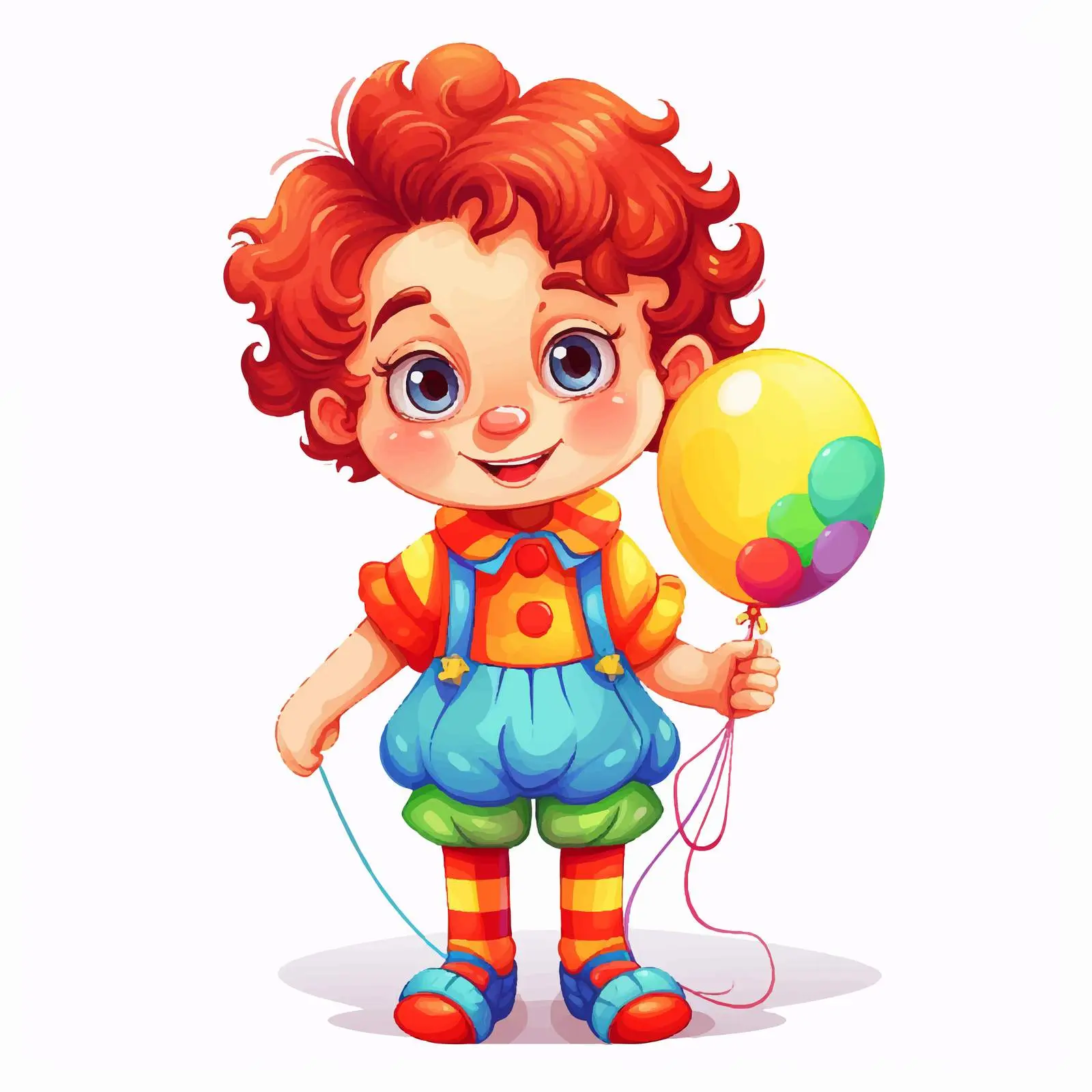Cute Boy in Colorful Circus Clown Outfit — free download from Dotvec