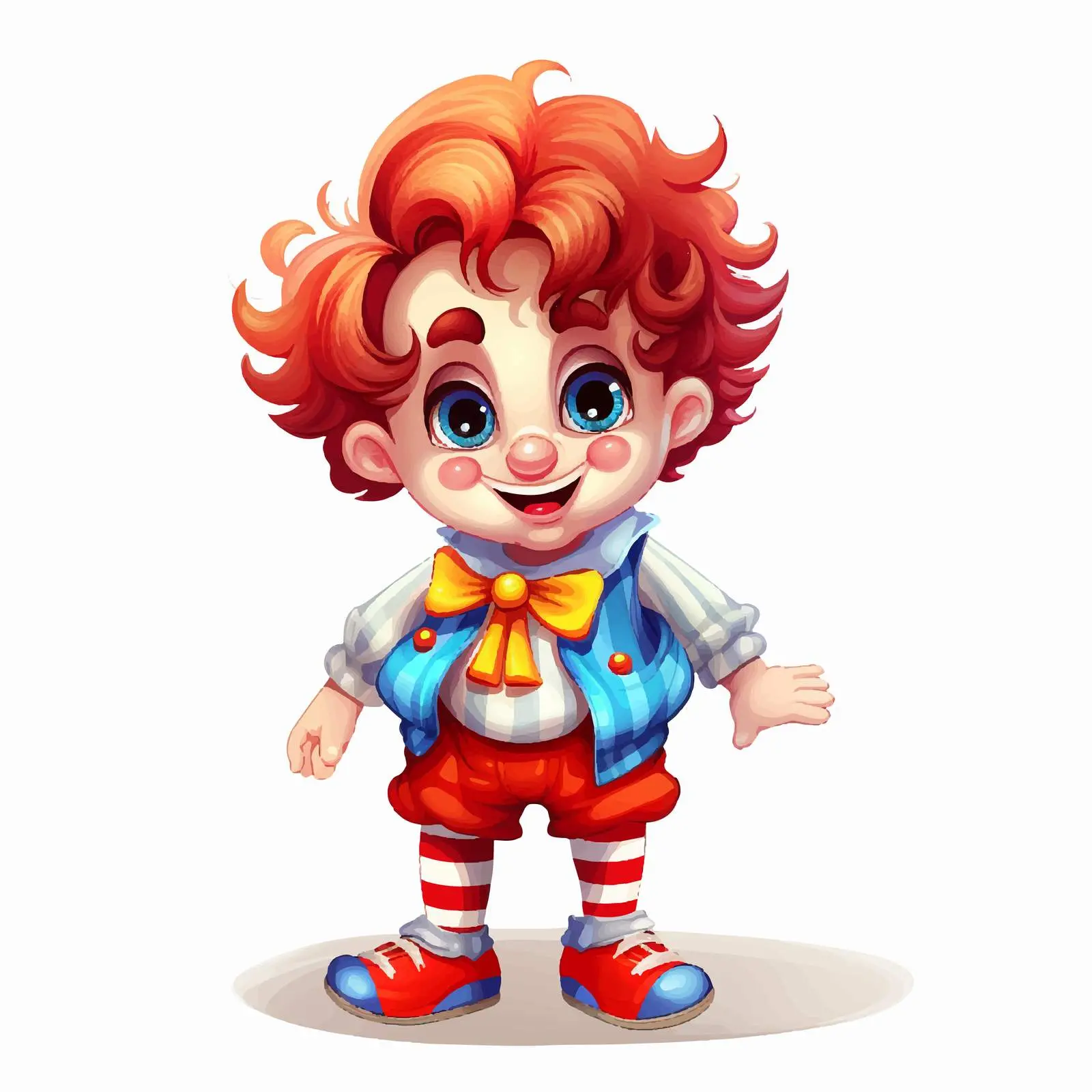 Cute Boy in Colorful Circus Clown Outfit — free download from Dotvec