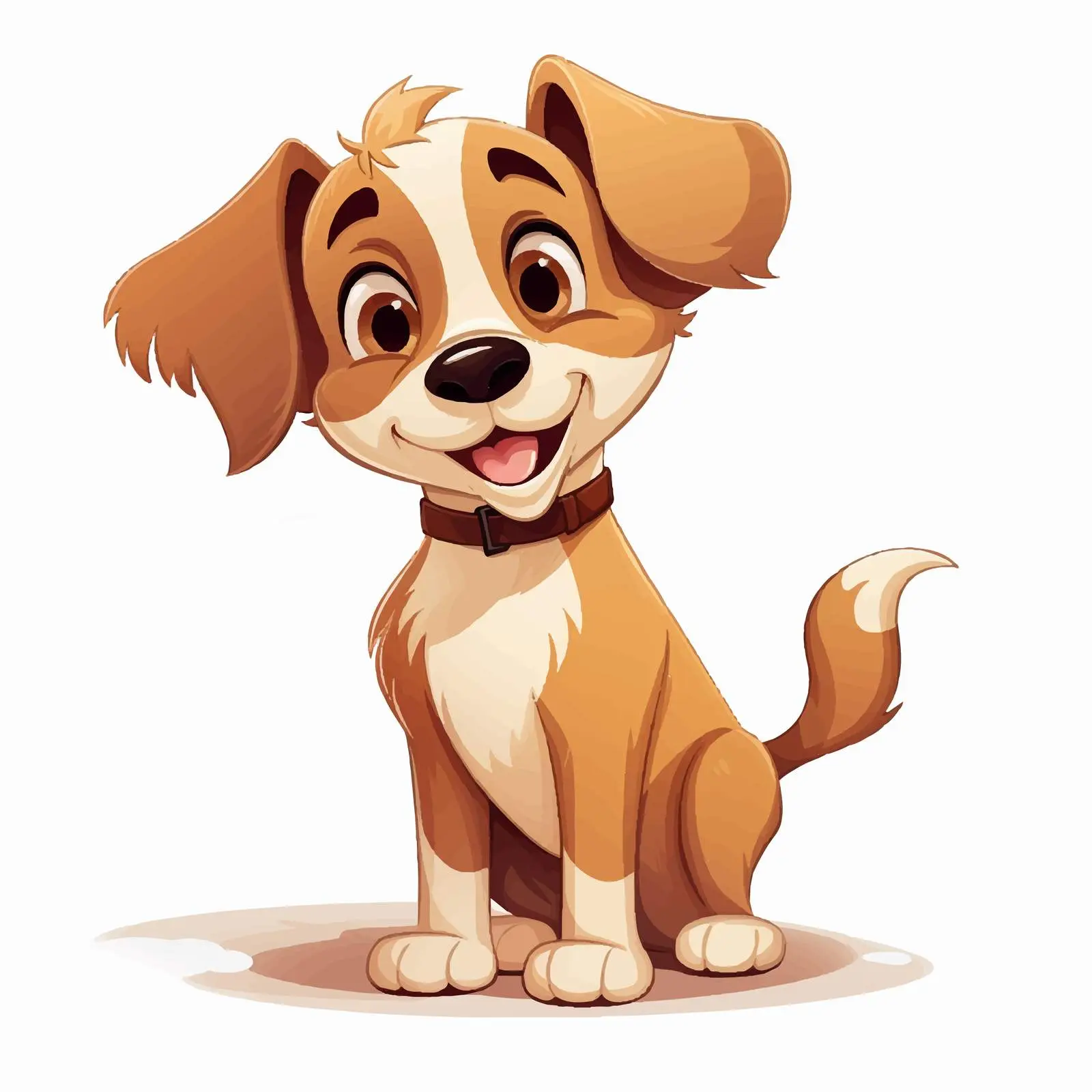 Cute Cartoon Dog with Wagging Tail Vector — free download from Dotvec