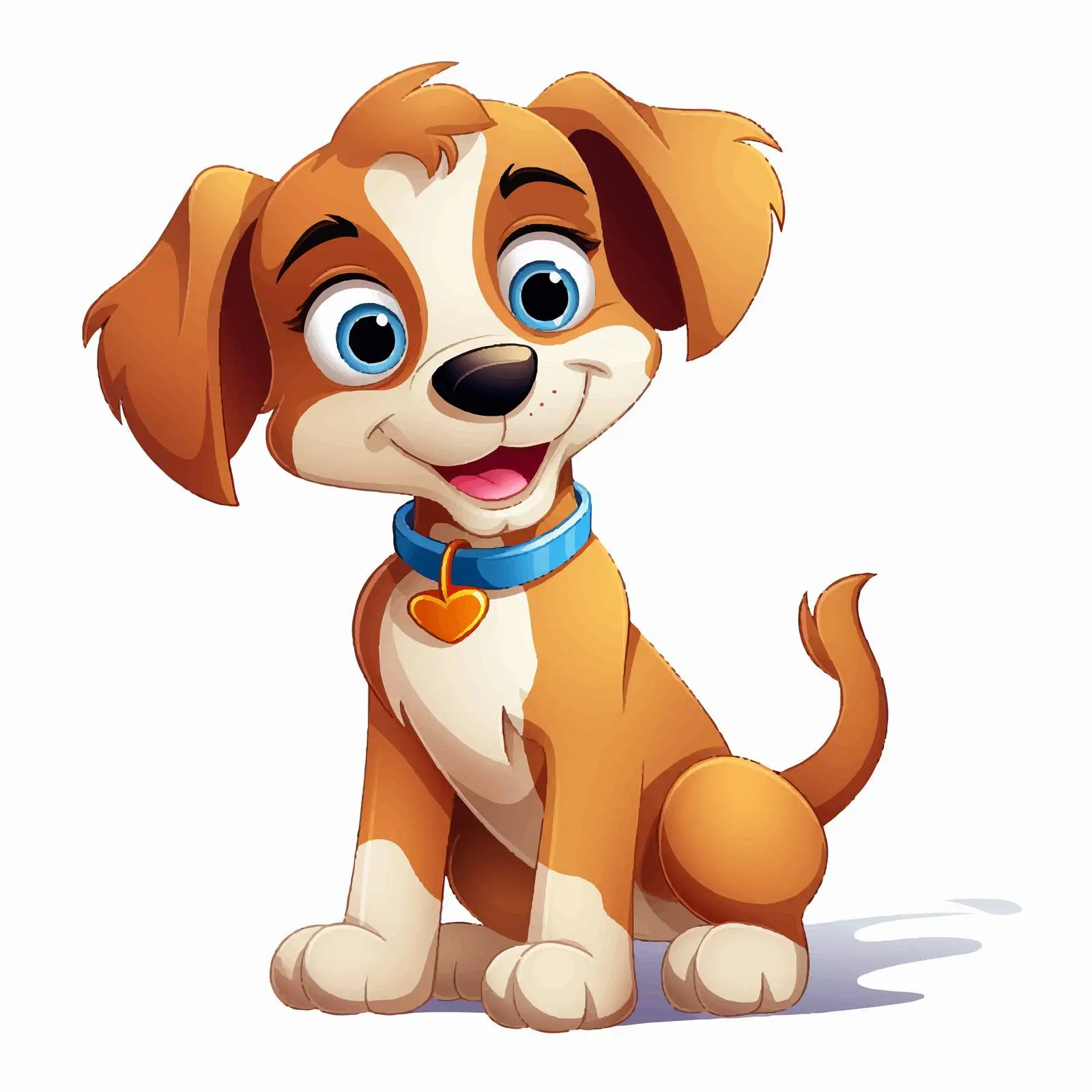 Cute Cartoon Dog with Wagging Tail Vector – free dog graphic image from Dotvec
