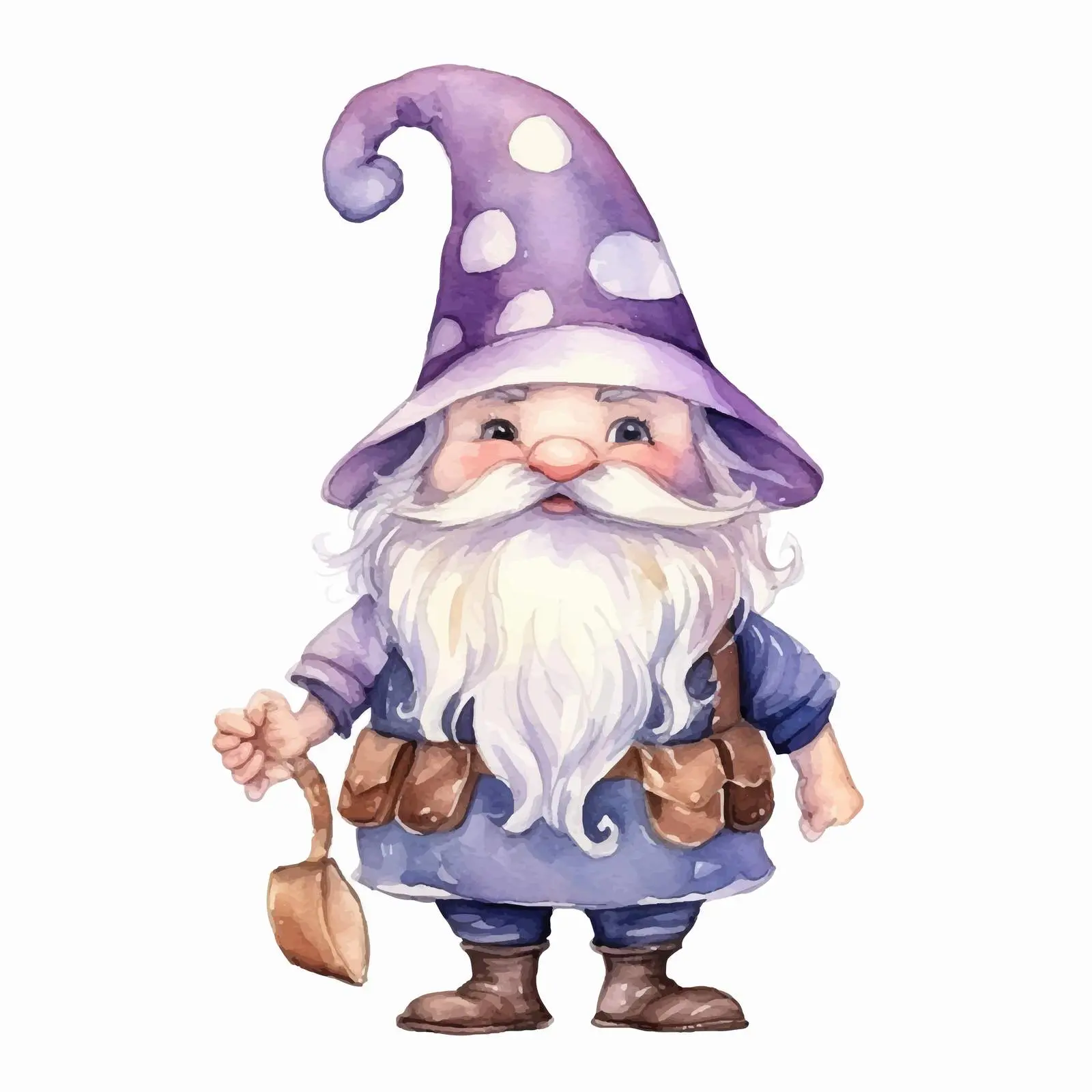 Cute Dwarf in Lilac Hat and Dress — free download from Dotvec
