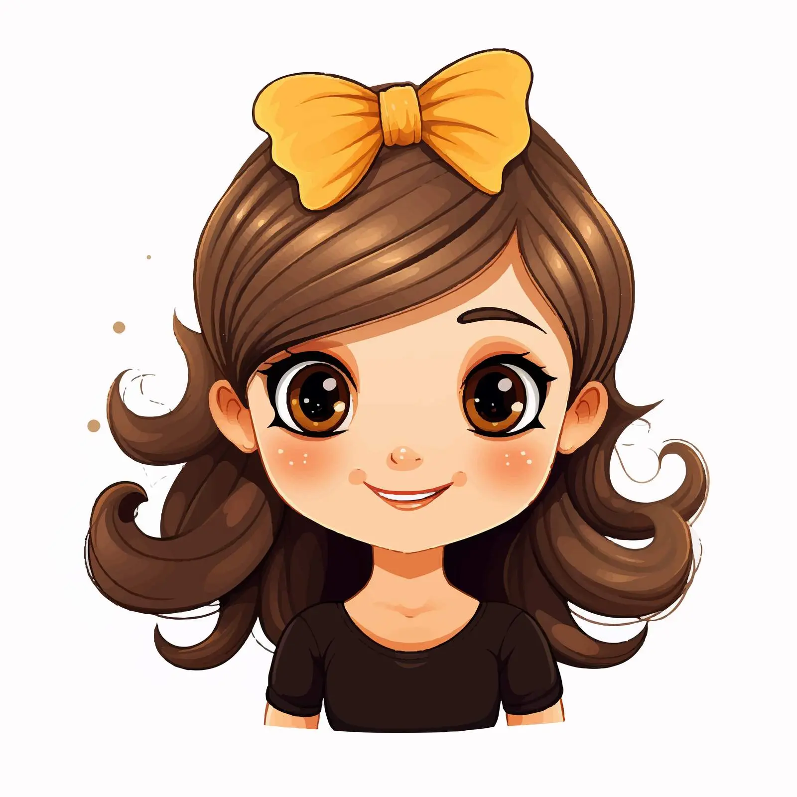 Cute Cartoon Girl with Fancy Head Accessory — free download from Dotvec