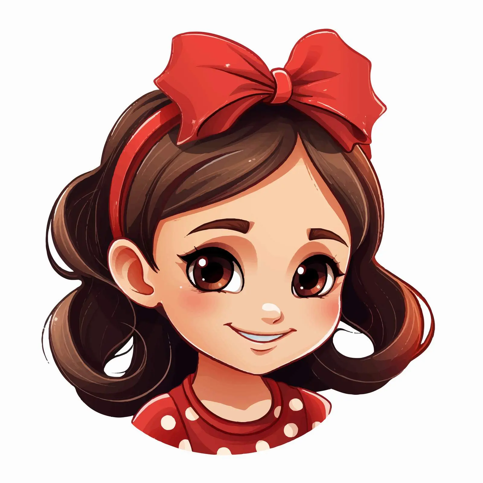 Cute Cartoon Girl with Fancy Head Accessory — free download from Dotvec