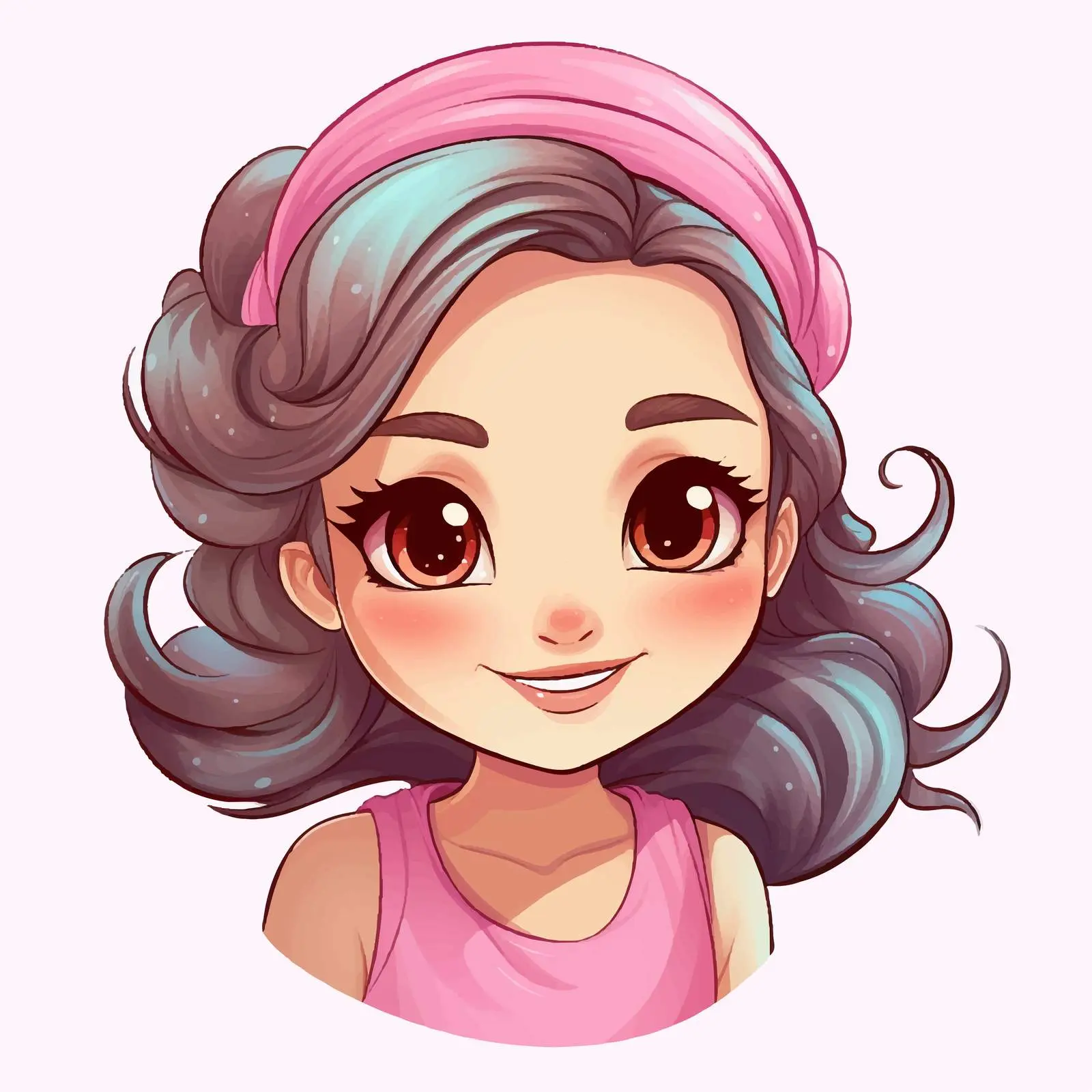 Cute Cartoon Girl with Fancy Head Accessory — free download from Dotvec