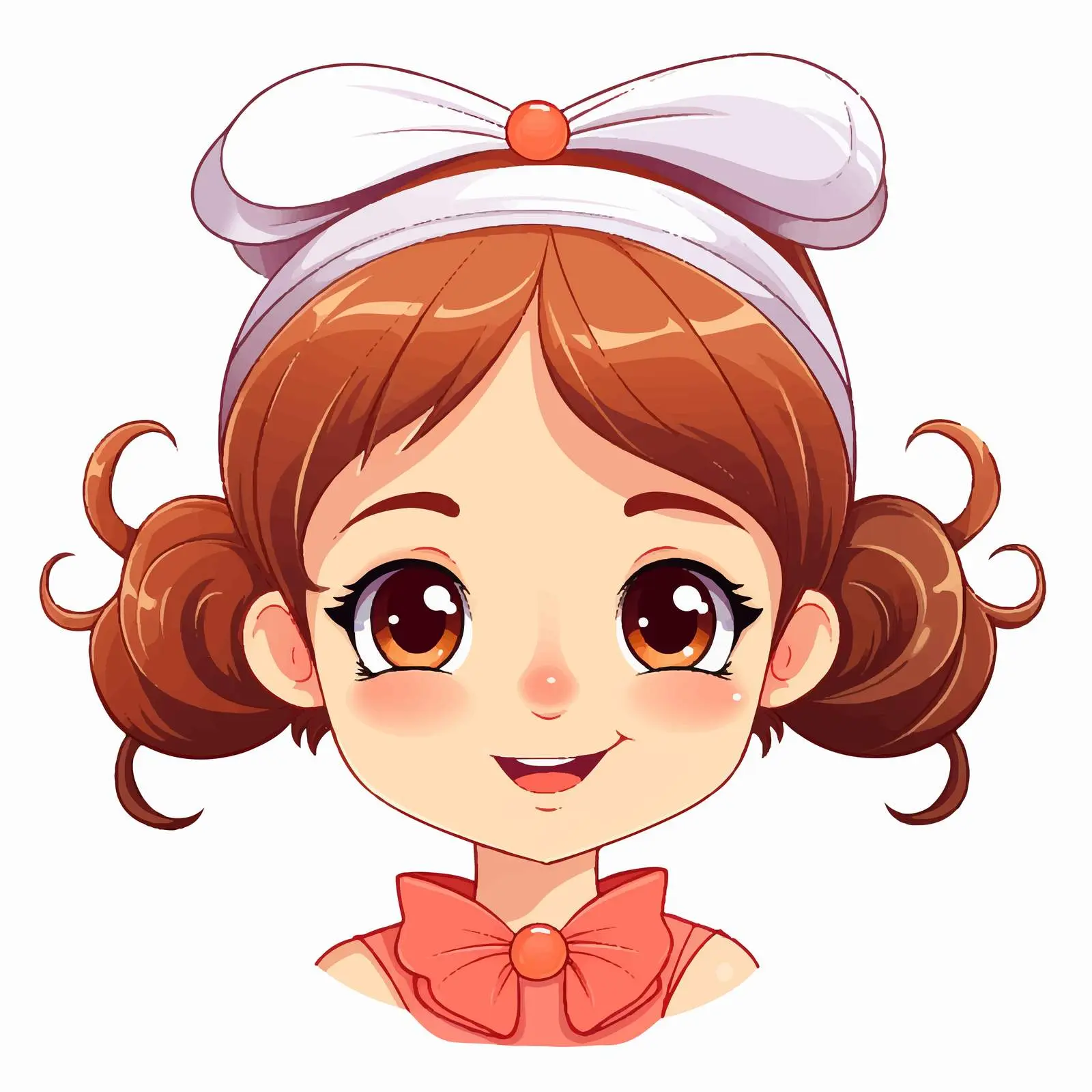 Cute Cartoon Girl with Fancy Head Accessory — free download from Dotvec