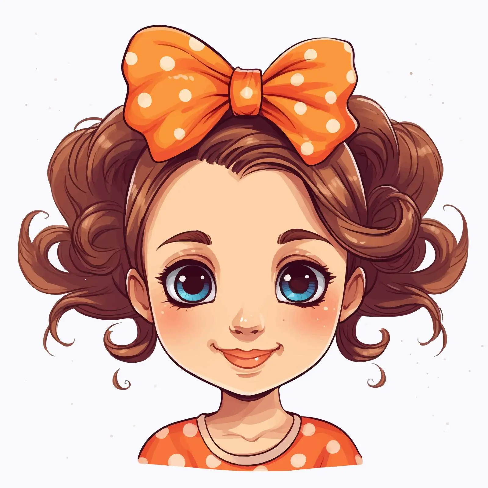 Cute Cartoon Girl with Fancy Head Accessory — free download from Dotvec