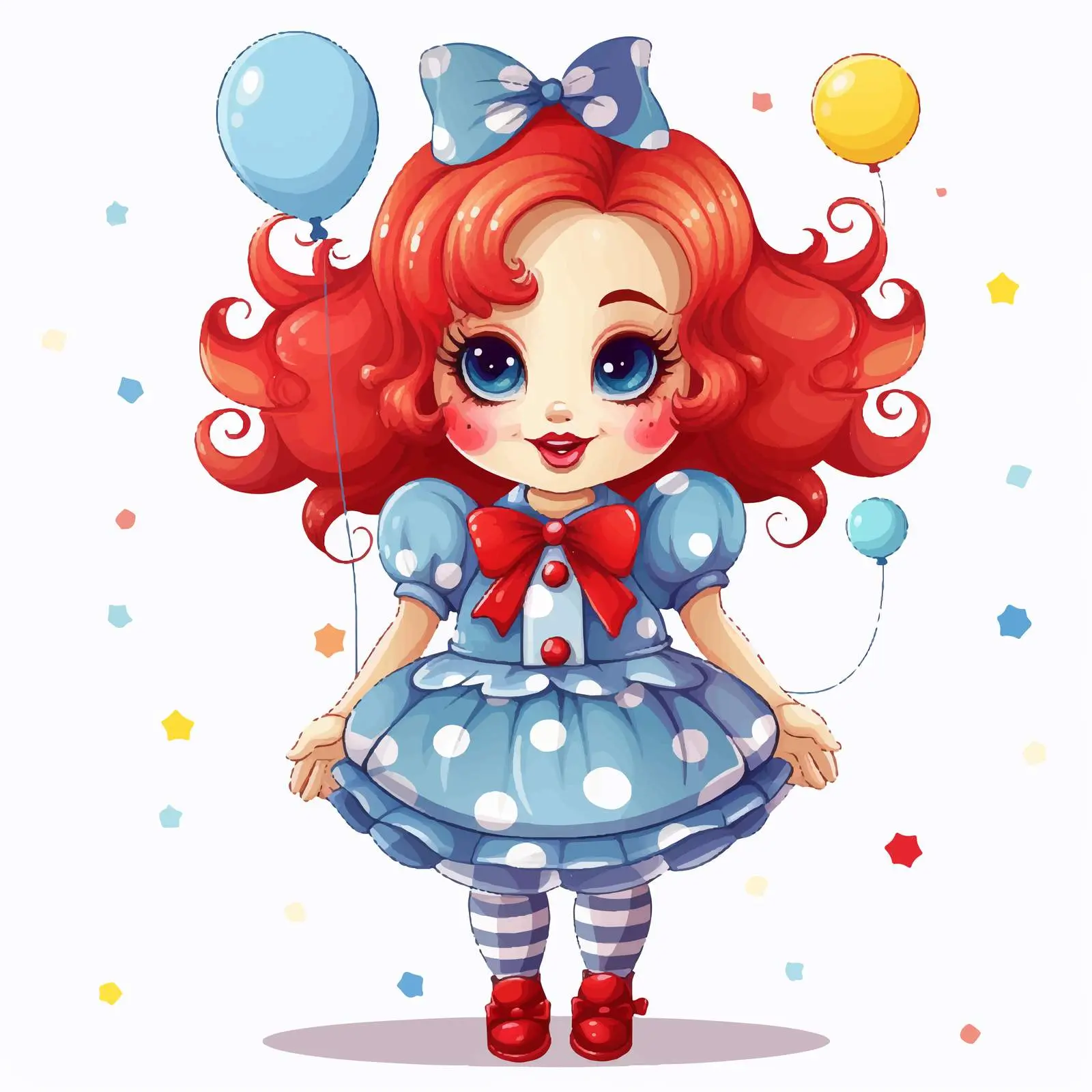 Cute Girl Clown Vector Cartoon Illustration — free download from Dotvec