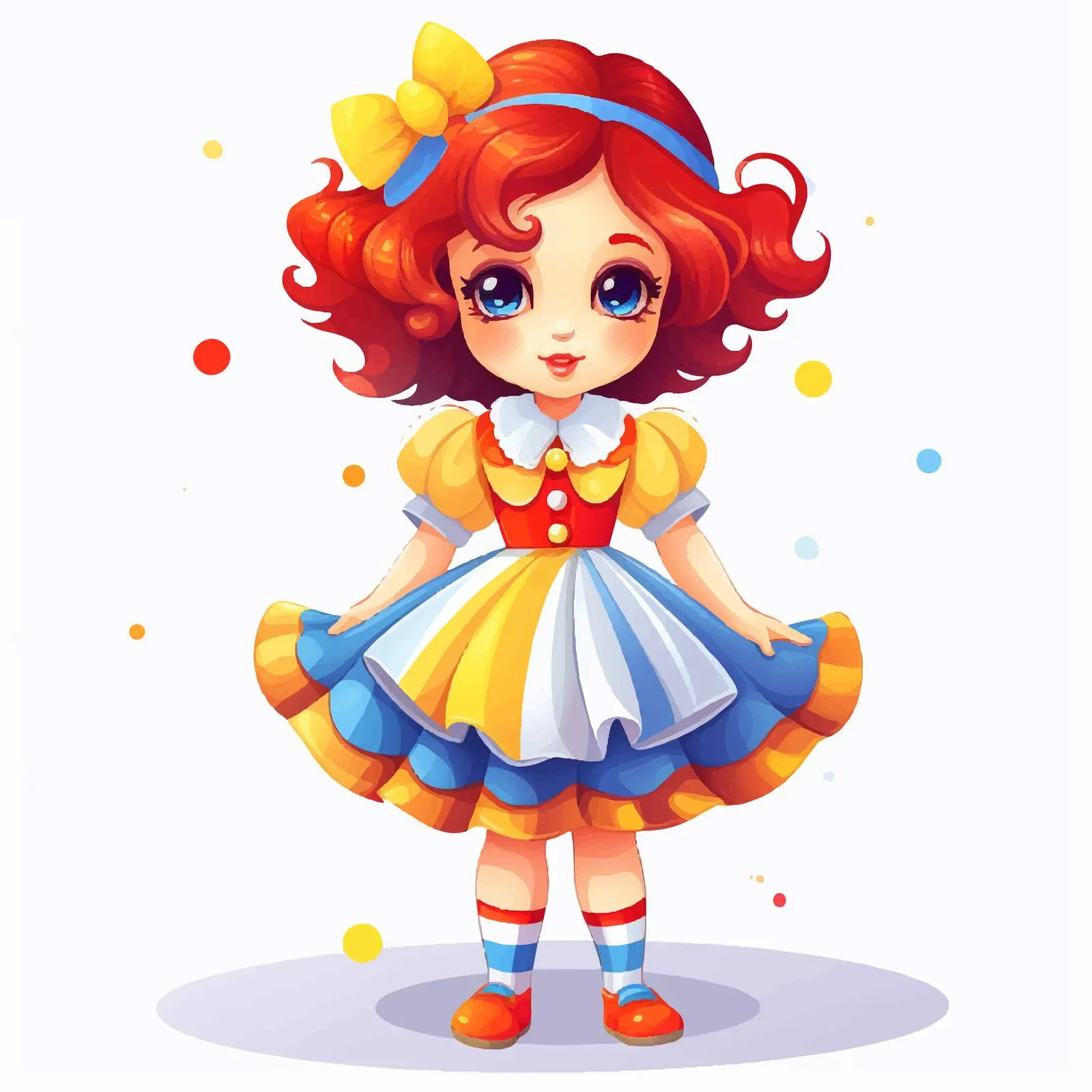 Charming Vector Cartoon of a Clown Girl — free download from Dotvec