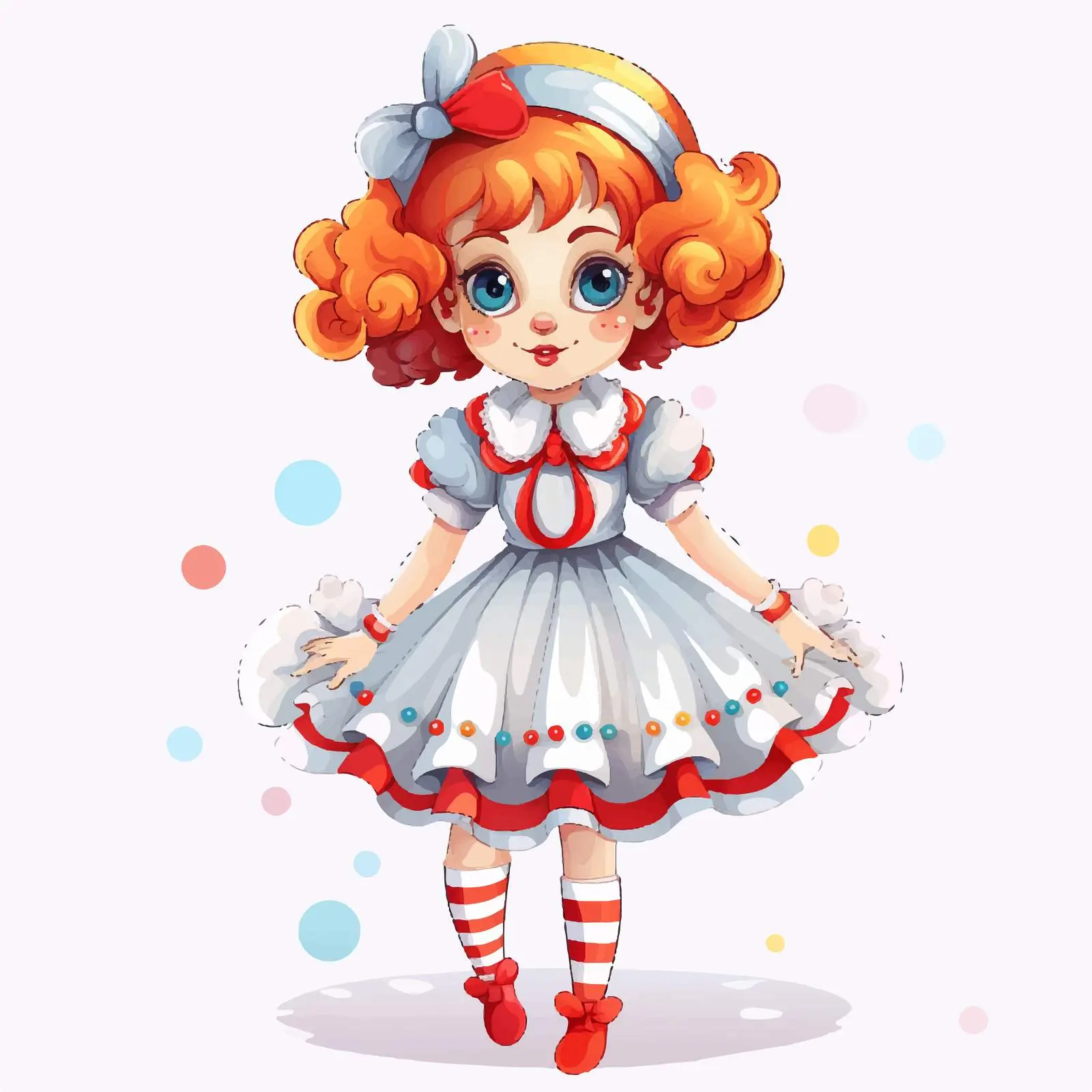 Cute Girl Clown Vector Cartoon Illustration — free download from Dotvec