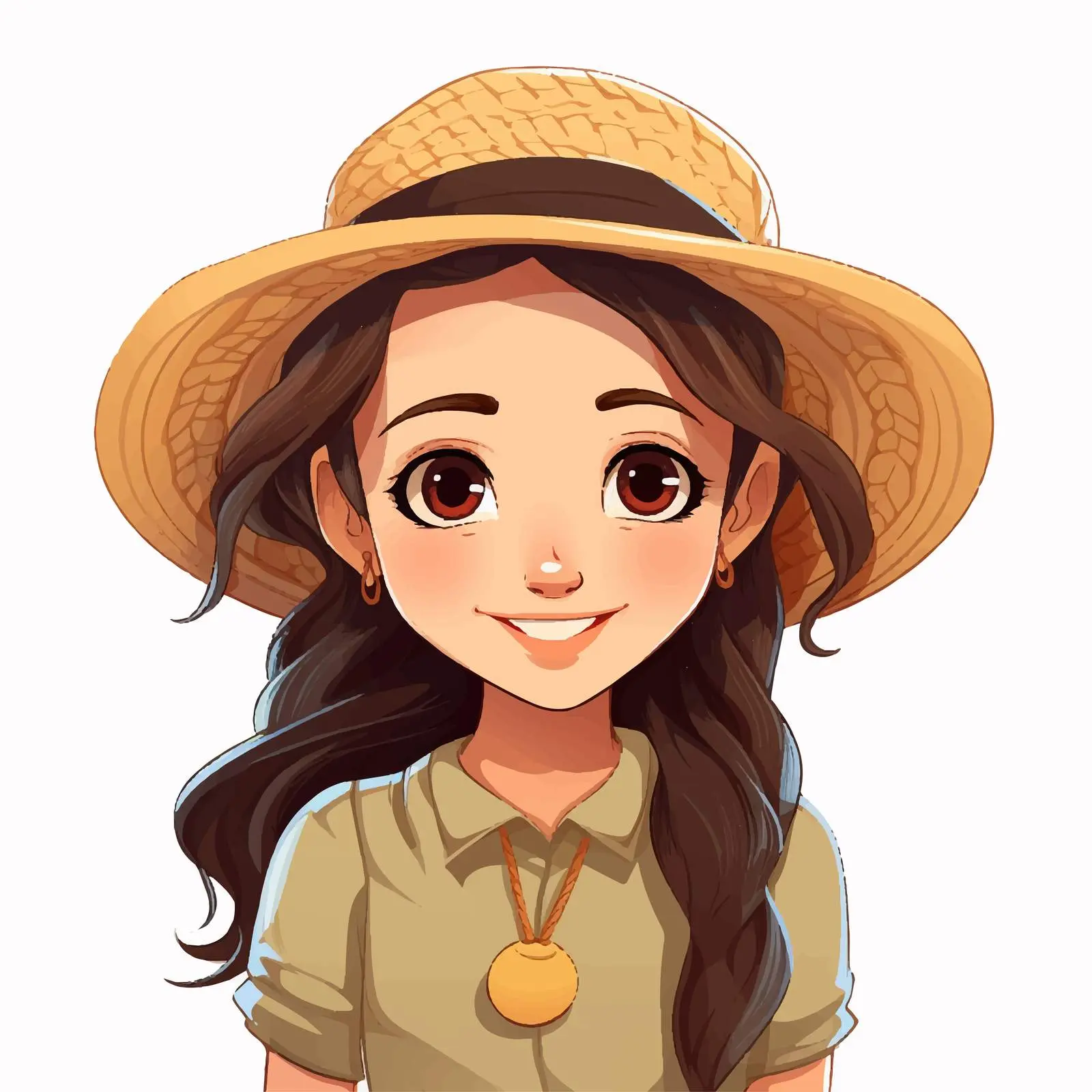 Cute Girl with Braids and Hat Smiling — free download from Dotvec