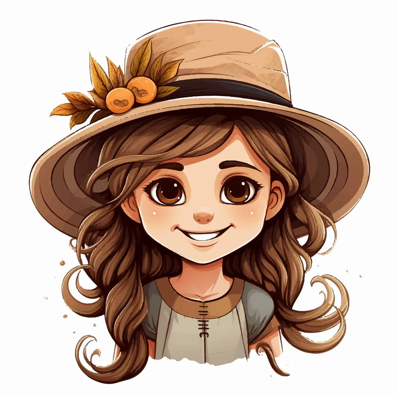 Cute Girl with Happy Smile and Braids — free download from Dotvec