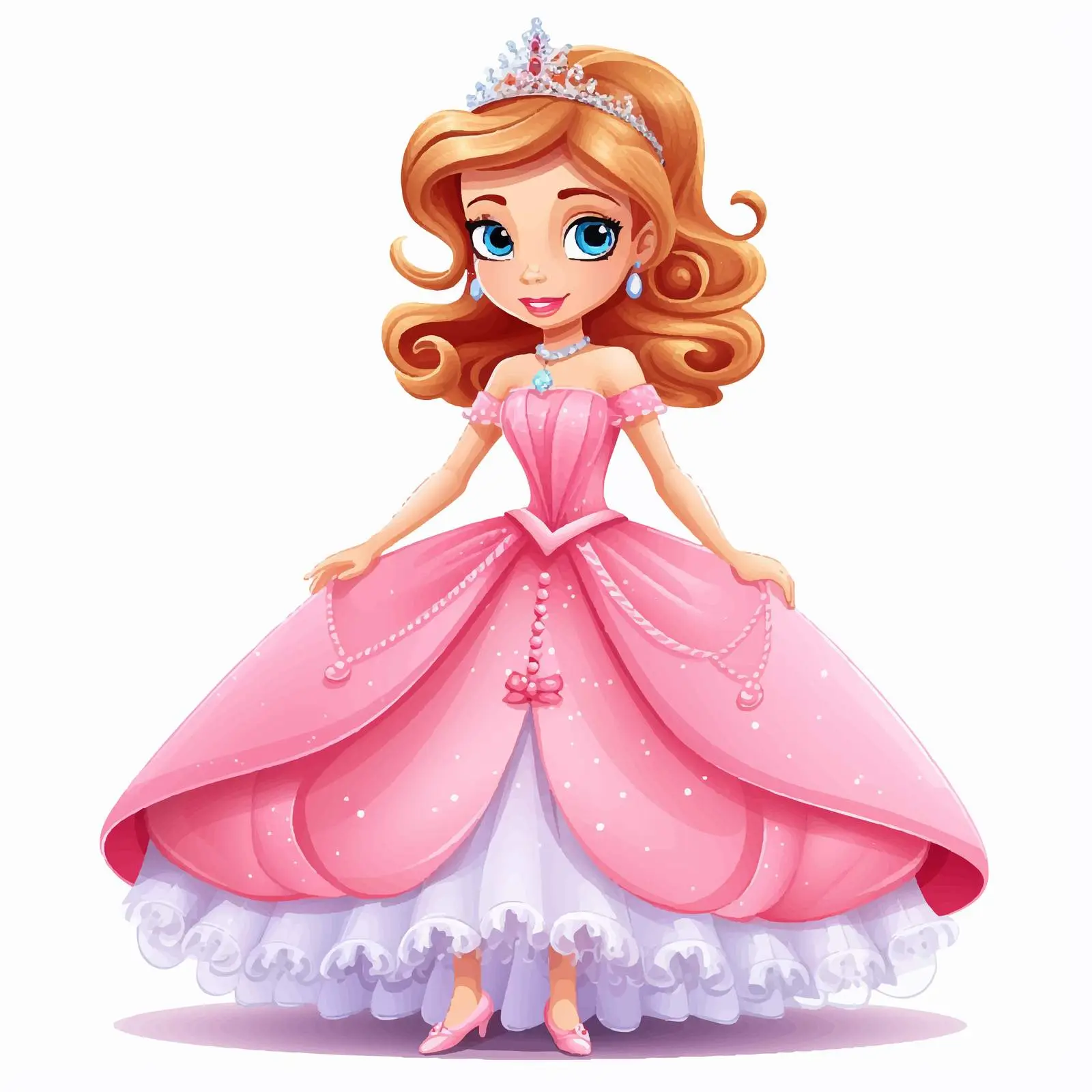 Cute Princess Fairy Cartoon Character Ready for Party — free download from Dotvec