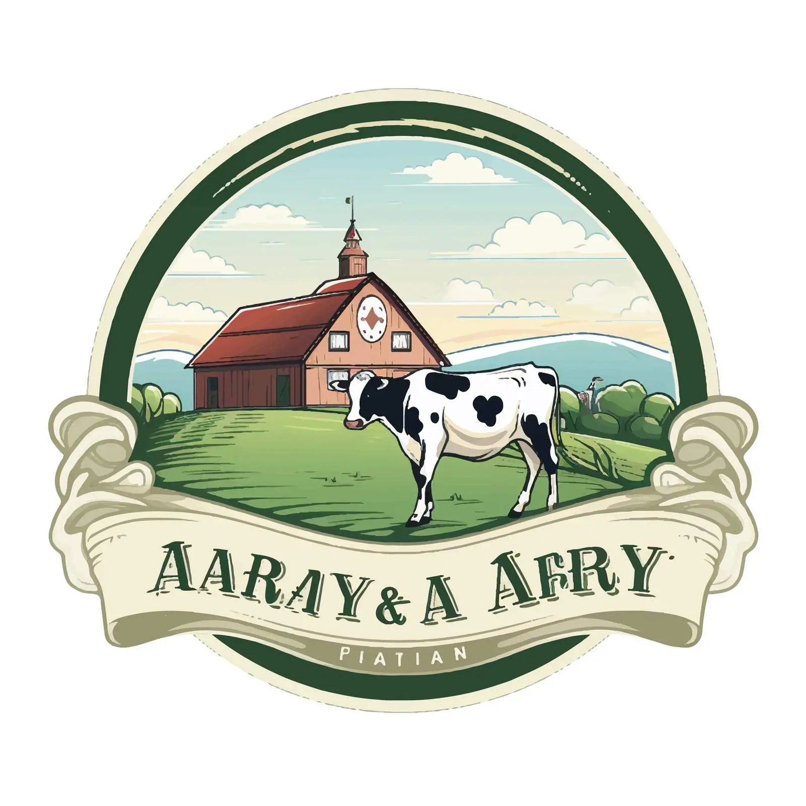 Dairy Farm Text Label Illustration Vector — free download from Dotvec