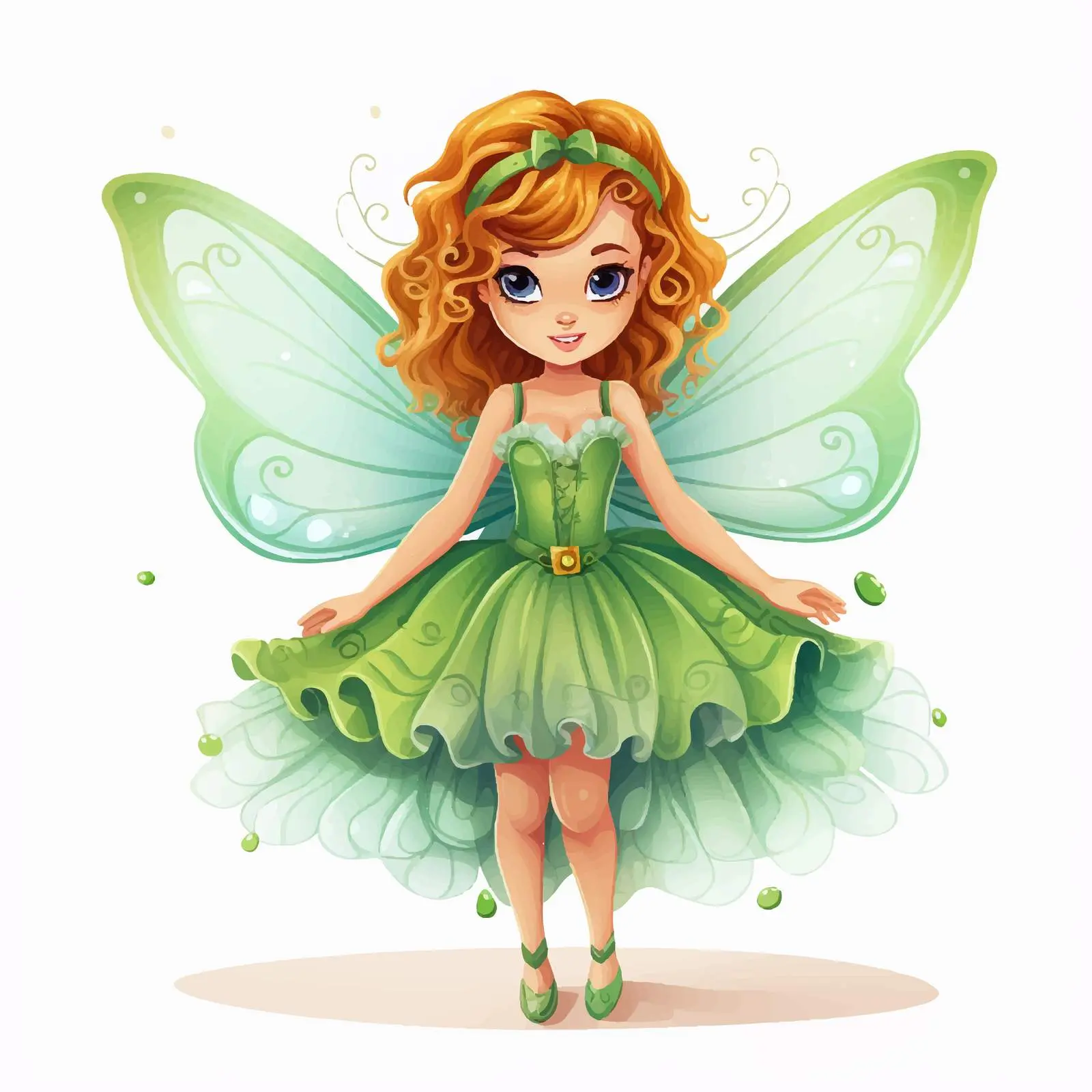 Enchanting Cartoon Girl with Butterfly Wings — free download from Dotvec