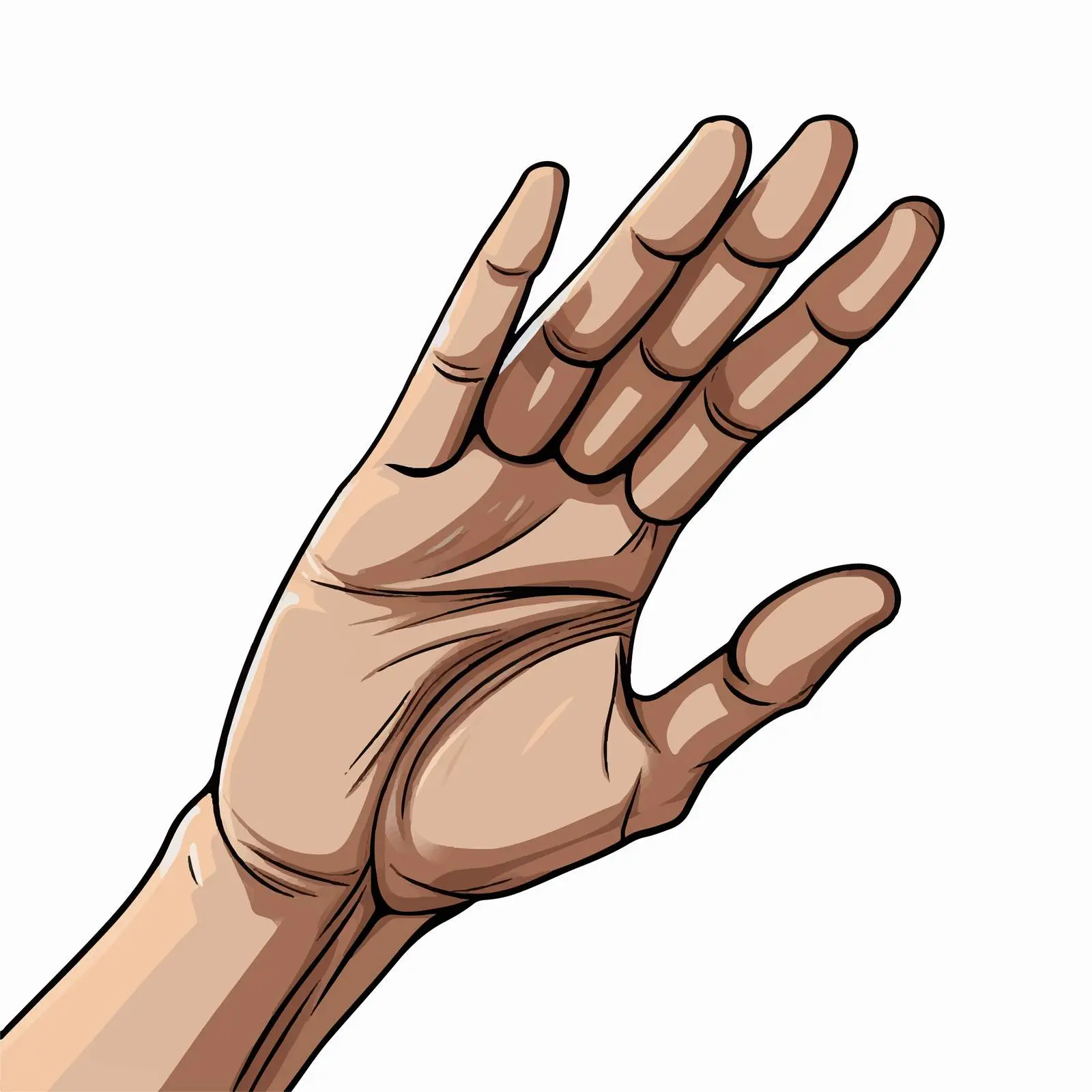 Detailed Vector of an Outstretched Hand — free download from Dotvec