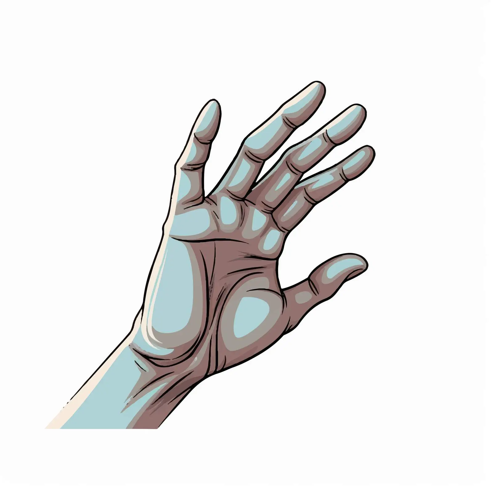 Detailed Vector of an Outstretched Hand – free etched image from Dotvec
