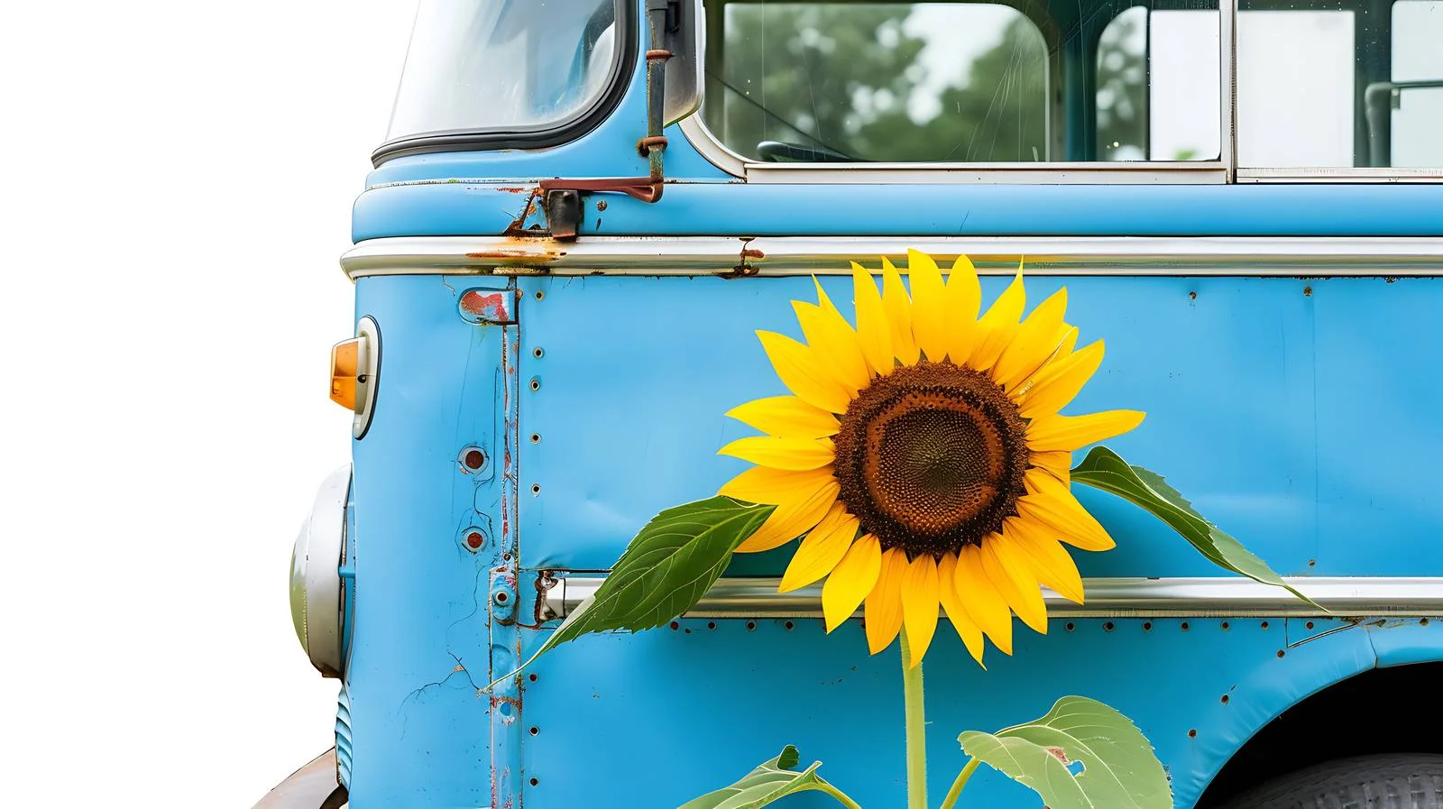 Detailed View Blue Bus Tire — free download from Dotvec