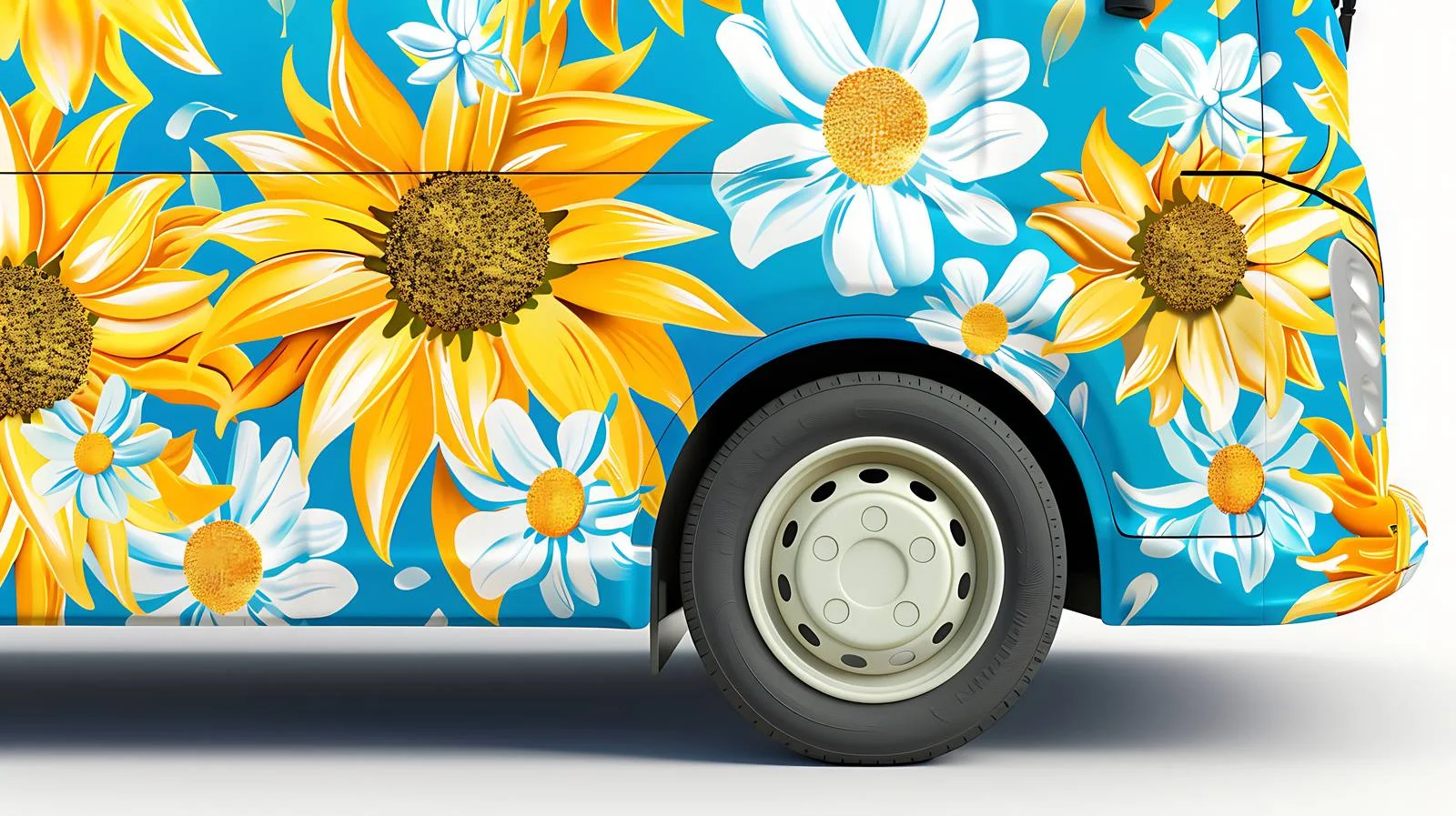 Bus Tire Close-up on Blue Vehicle — free download from Dotvec