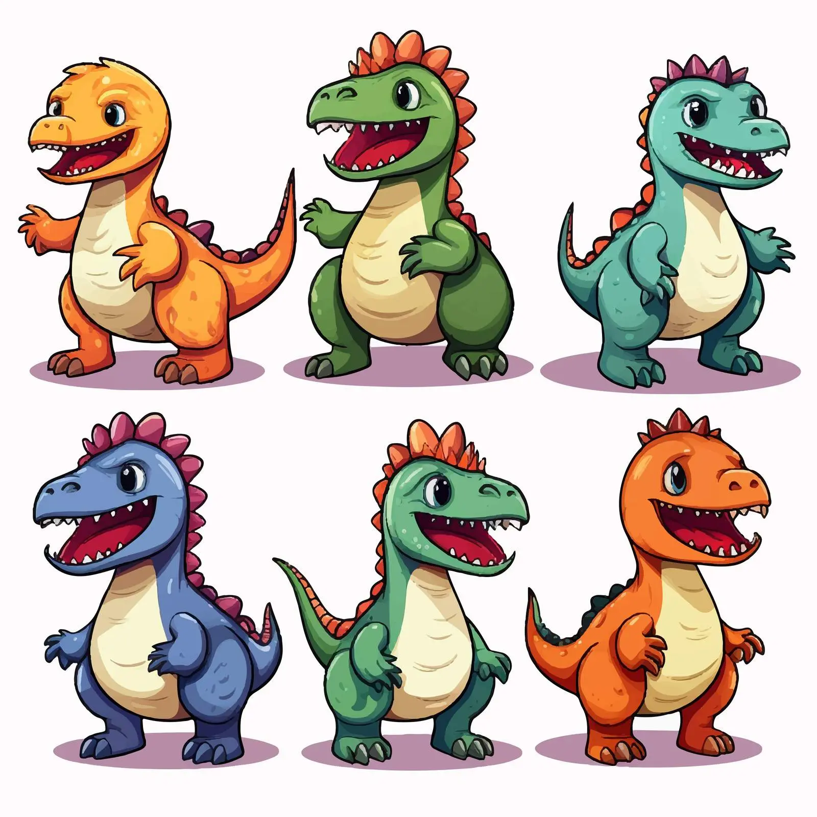 Dinosaur Coloring Vectors for Creative Fun — free download from Dotvec