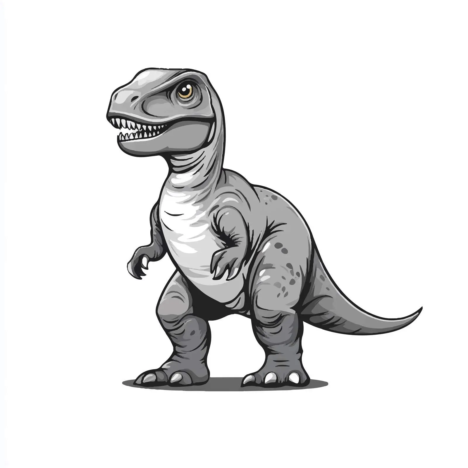 Gray Dinosaur Cartoon Vector Illustration — free download from Dotvec
