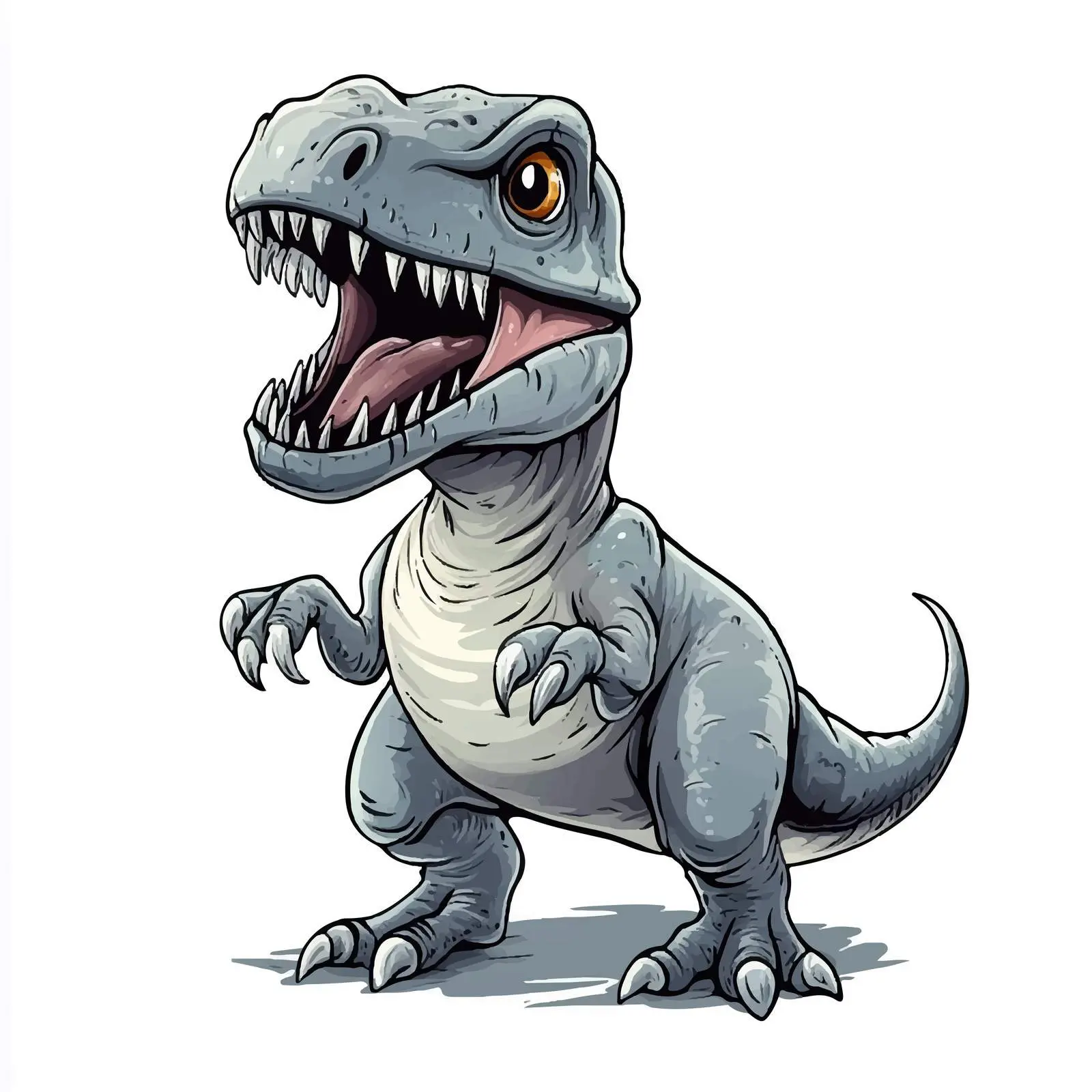 Gray Cartoon Dinosaur Vector Illustration — free download from Dotvec