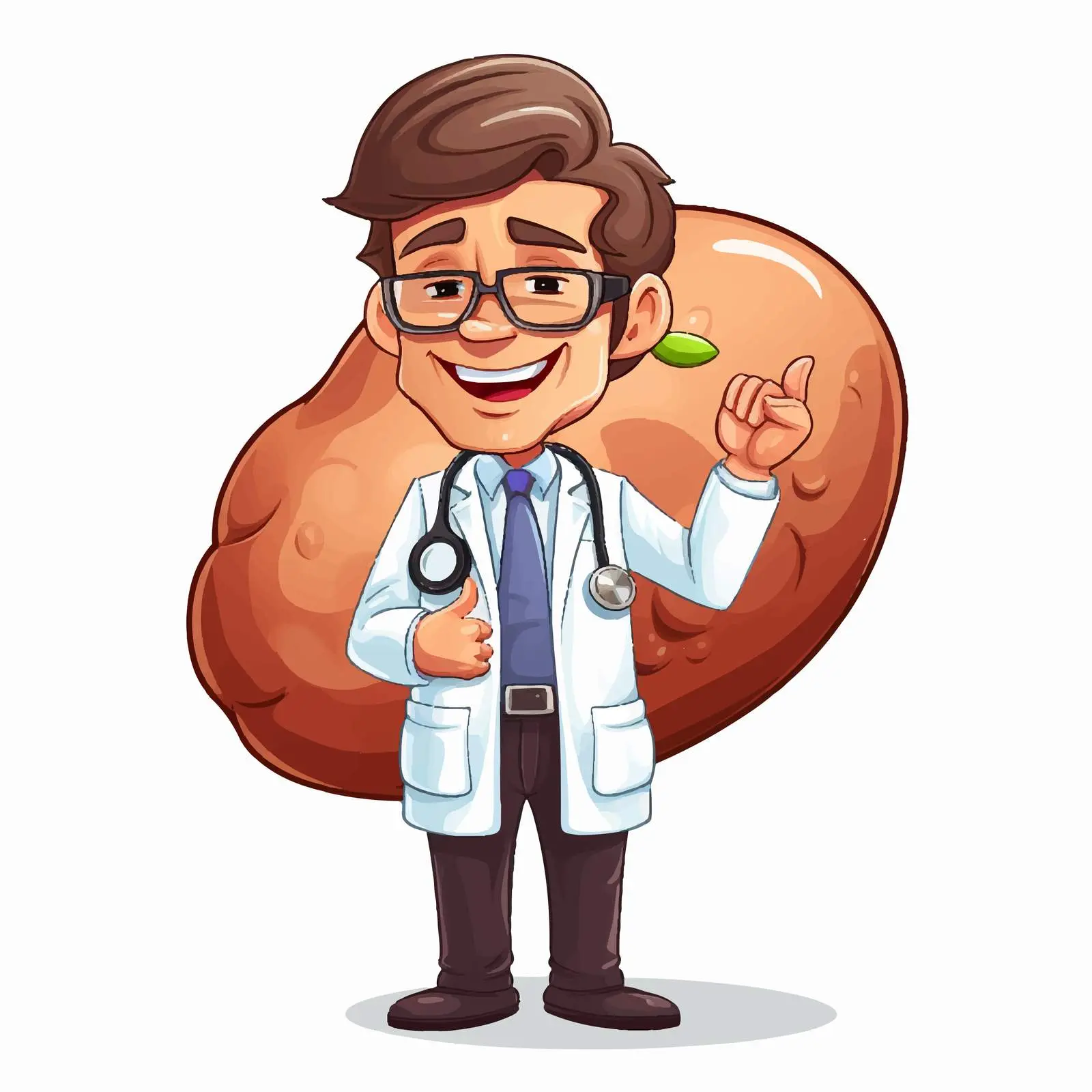 Doctor Cartoon Explaining Fatty Liver Illustration — free download from Dotvec