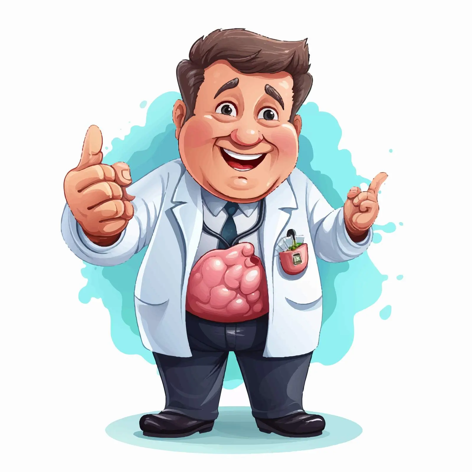 Doctor Cartoon Explaining Fatty Liver Condition — free download from Dotvec