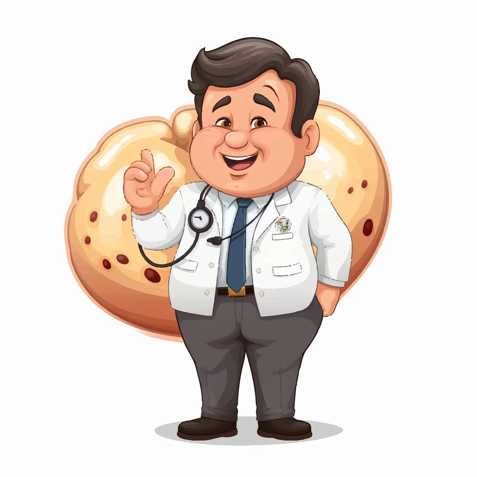 Cartoon Doctor Explaining Fatty Liver Health — free download from Dotvec