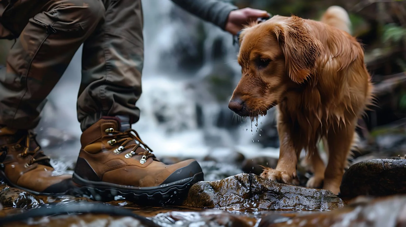 Excited Dog on Adventure with Hikers — free download from Dotvec