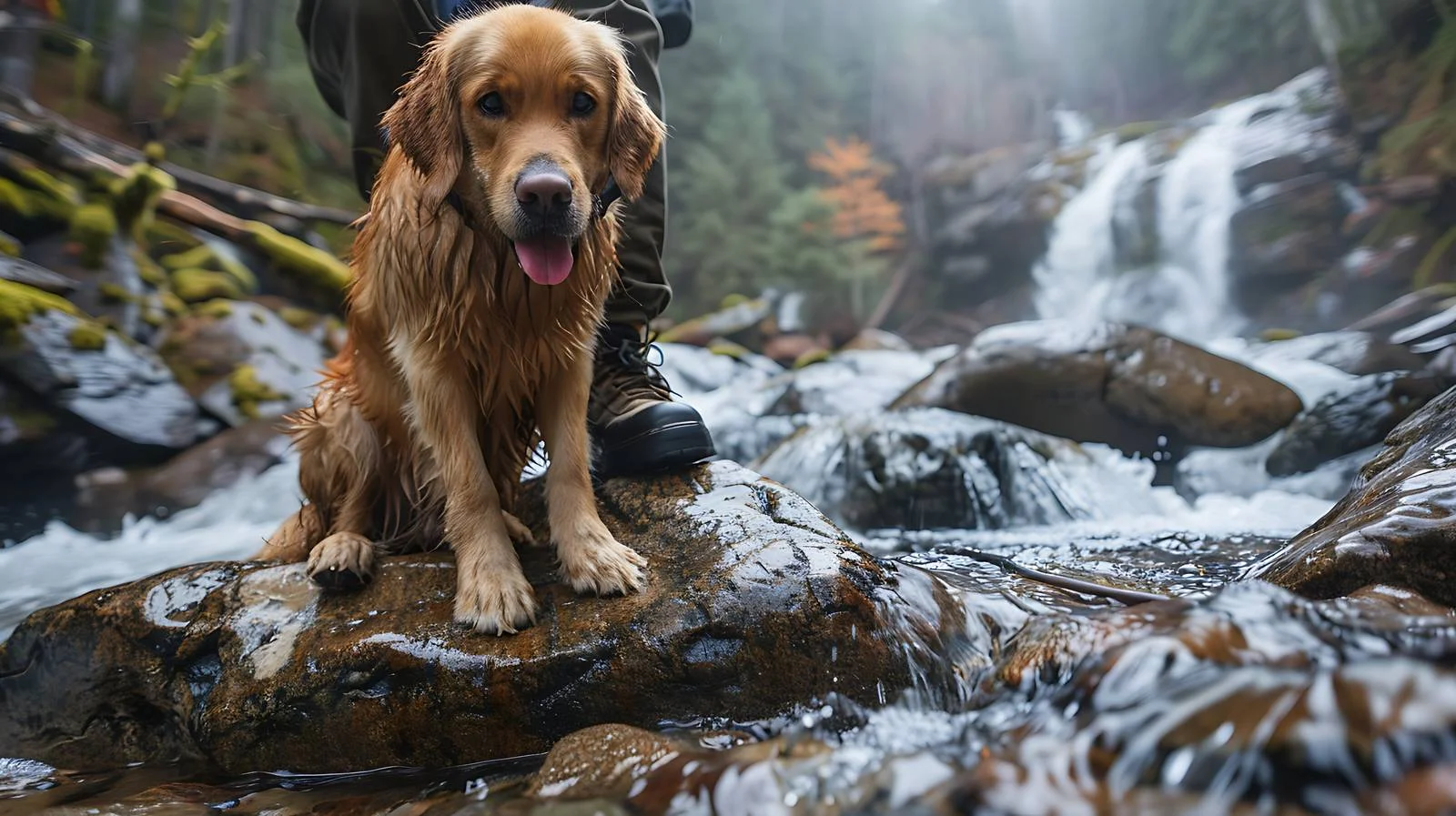 Joyful Dog Joins Hikers on Adventure — free download from Dotvec