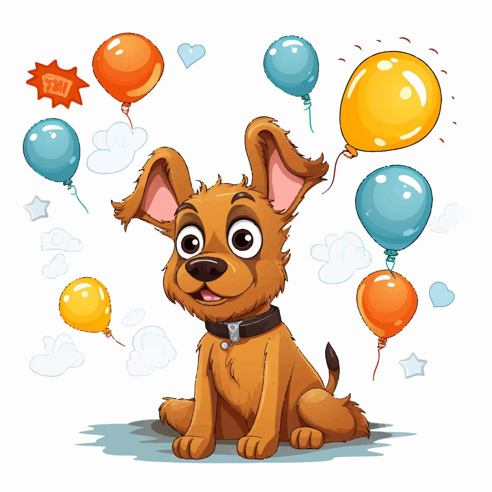 Thoughtful Dog with Callouts Illustration – free callouts image from Dotvec