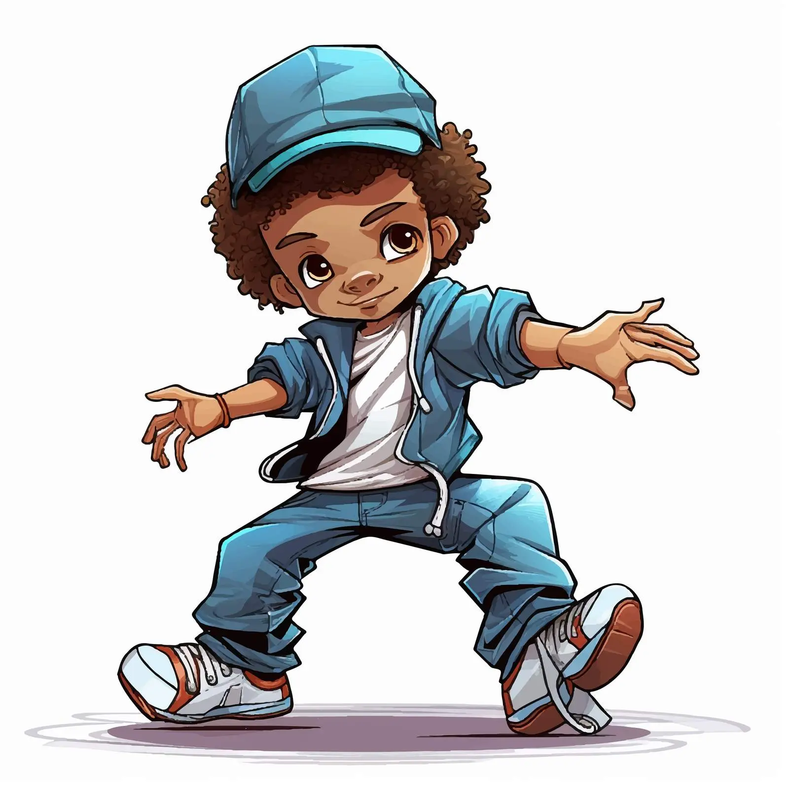 Breakdance Cartoon Kid Doodle Illustration — free download from Dotvec