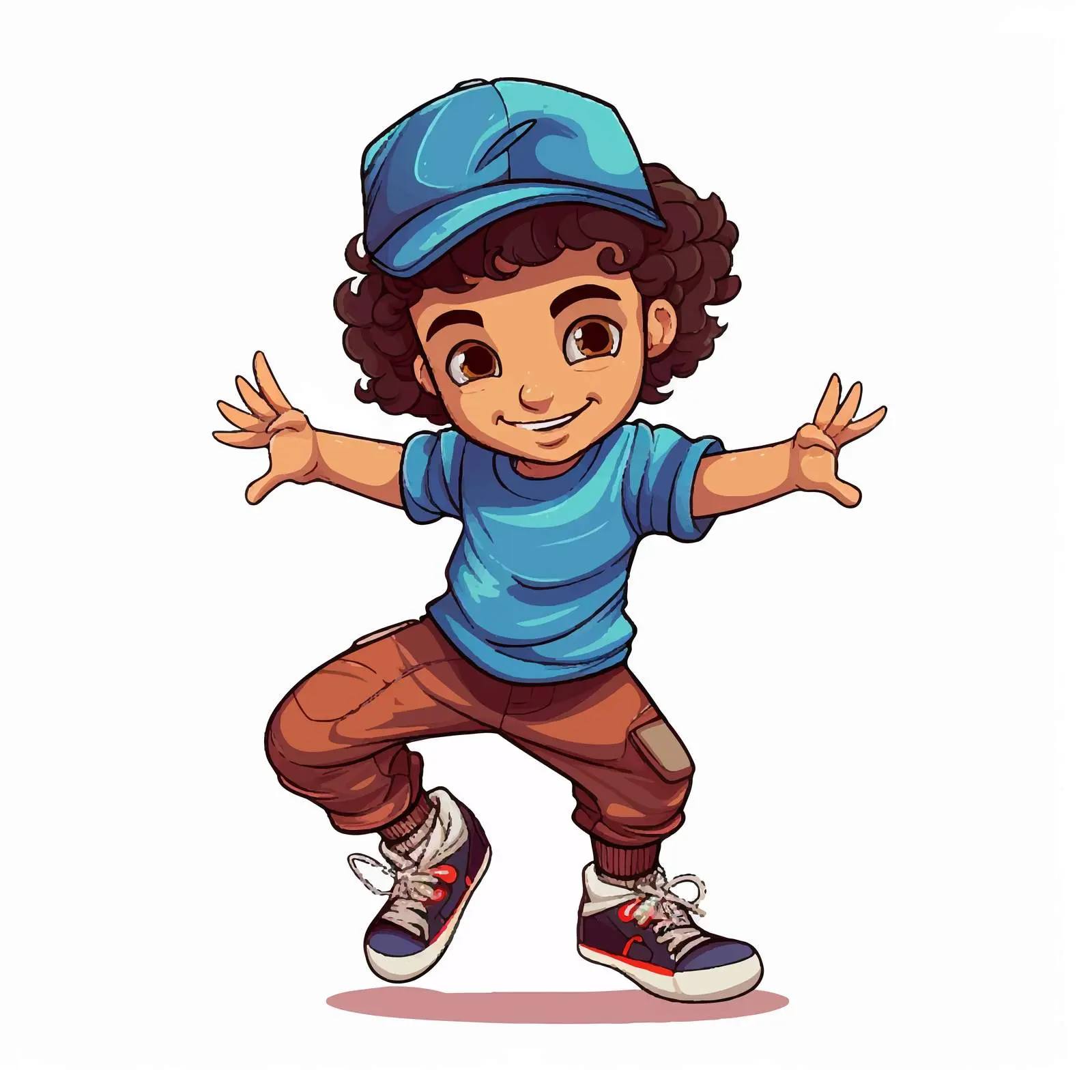 Colorful Break Dance Cartoon Kid Vector — free download from Dotvec