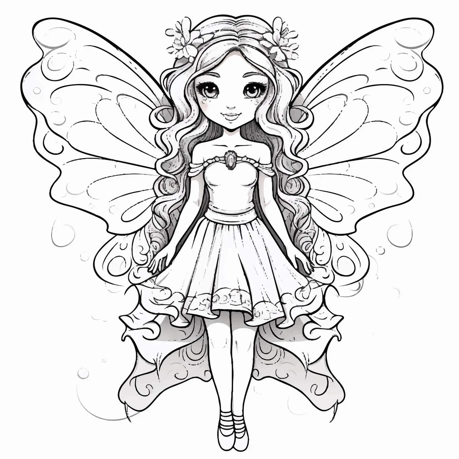 Doodle Outline of Beautiful Woman with Long Hair — free download from Dotvec