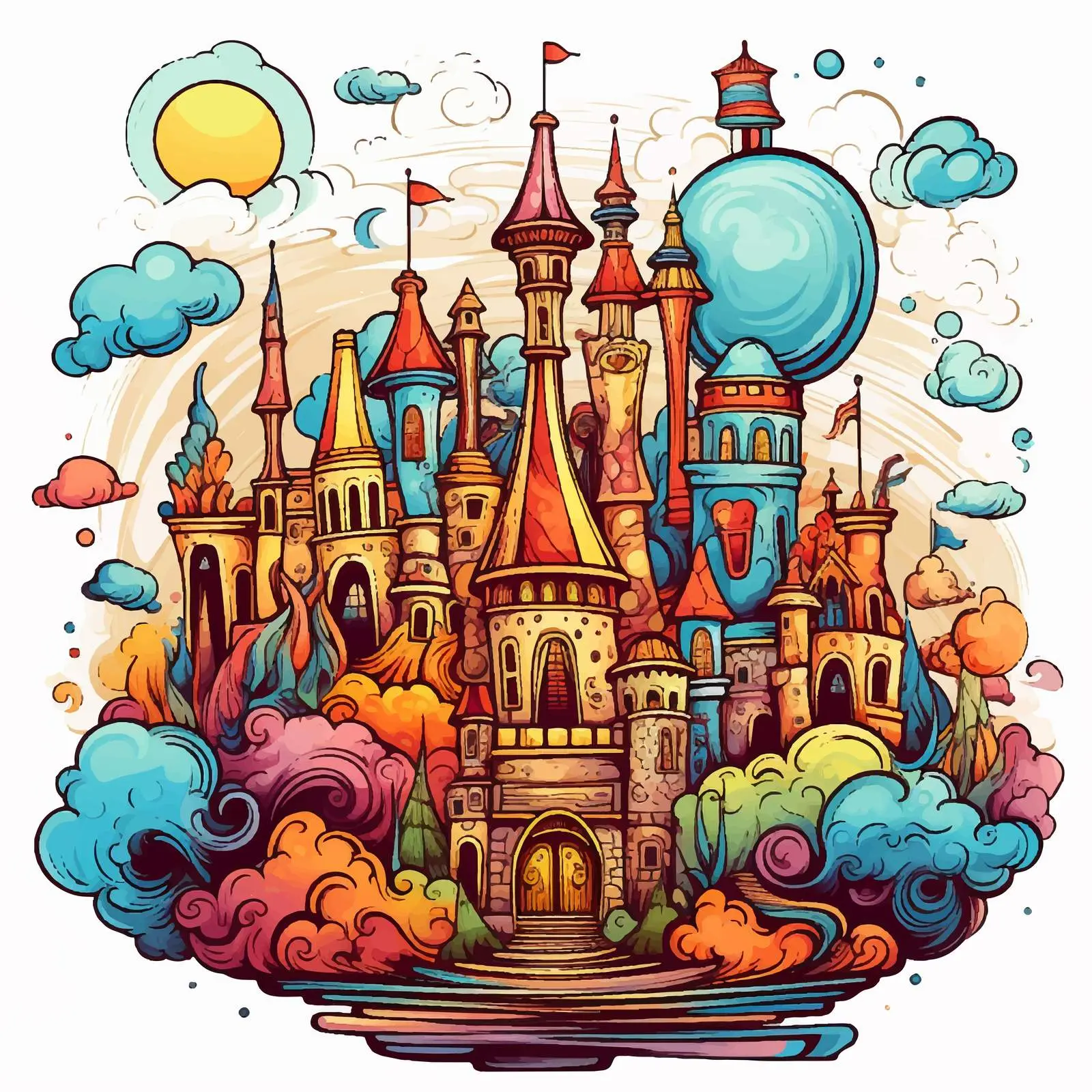 Colorful Doodle Sketch Vector Design — free download from Dotvec