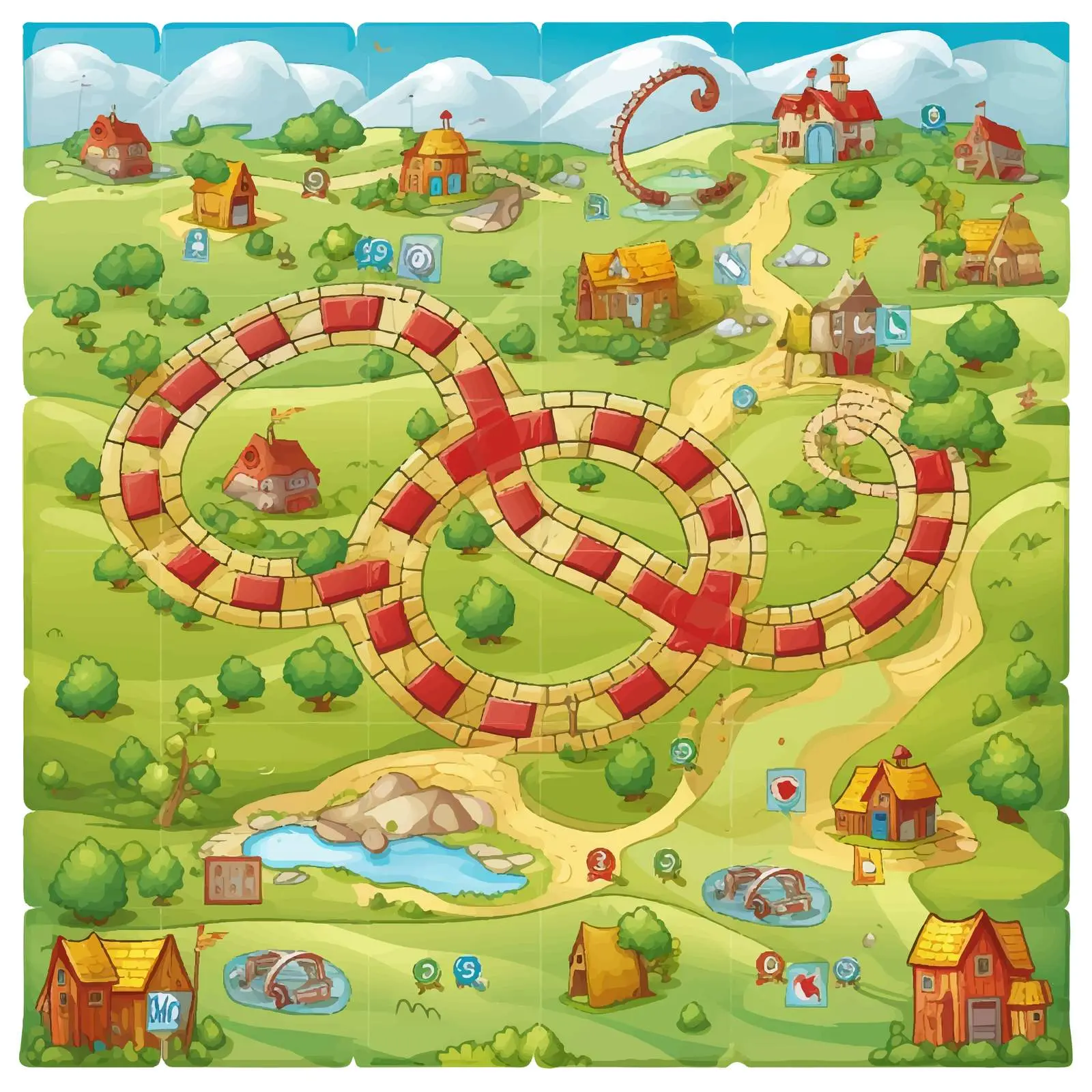 Farm Board Game Template Illustration – free board game image from Dotvec