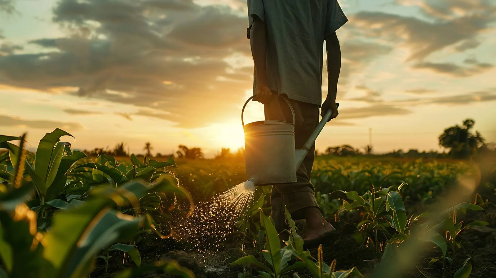 Farmers Watering Can in Field — free download from Dotvec
