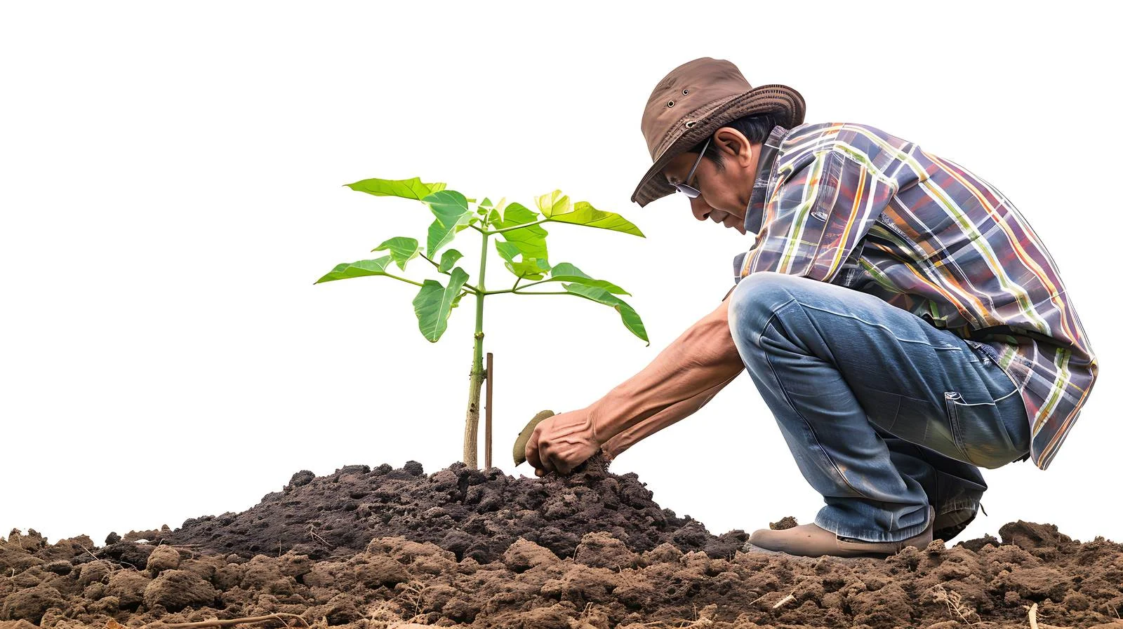 Planting Papaya Tree by Farmer — free download from Dotvec